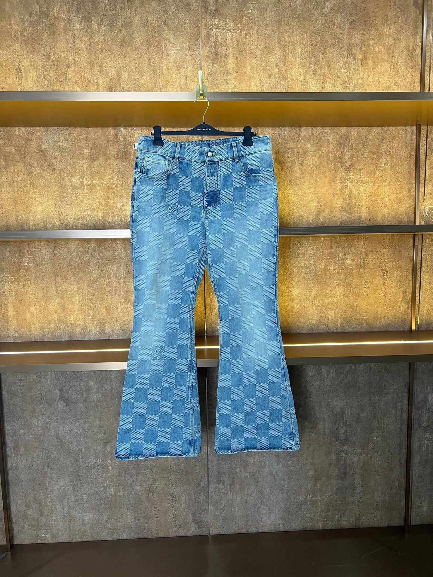 Louis Vuitton Pharrell Checkered Flared Jeans