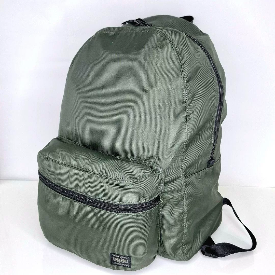 PORTER Forest Green Canvas Backpack