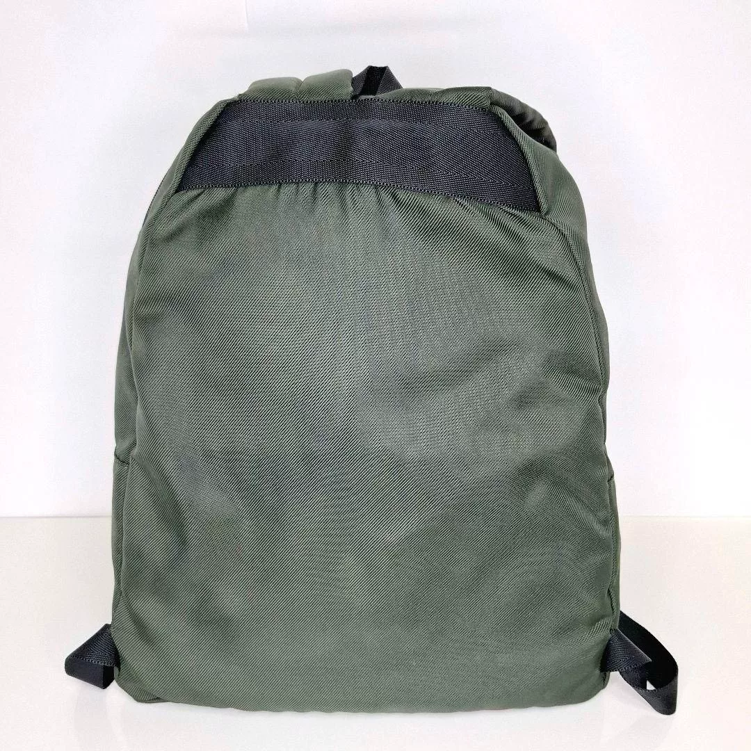 PORTER Forest Green Canvas Backpack — label