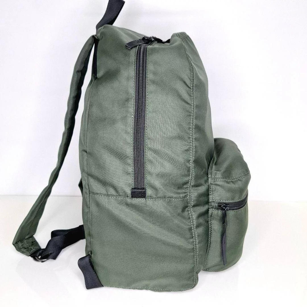 PORTER Forest Green Canvas Backpack — detail