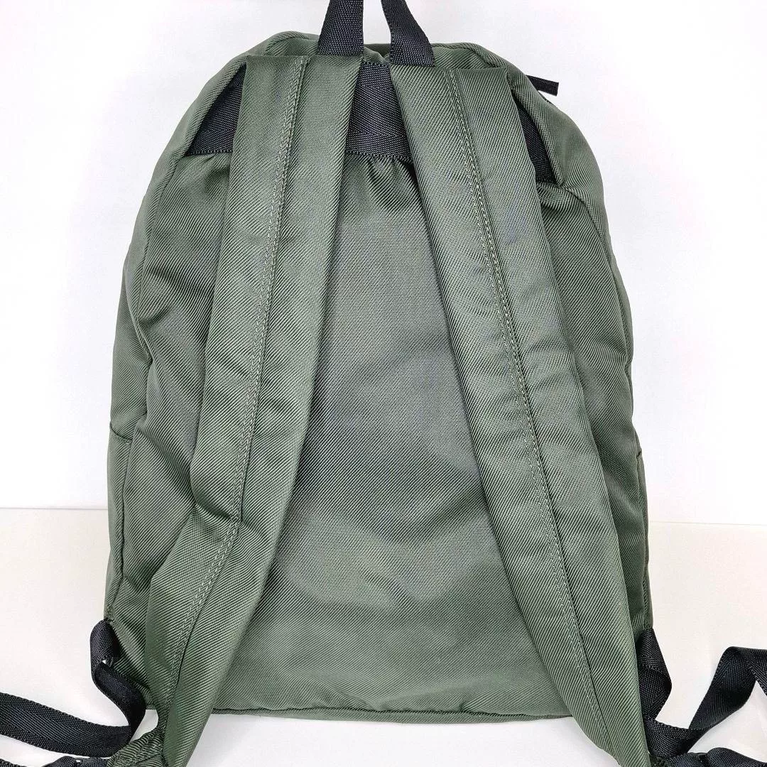 PORTER Forest Green Canvas Backpack — back