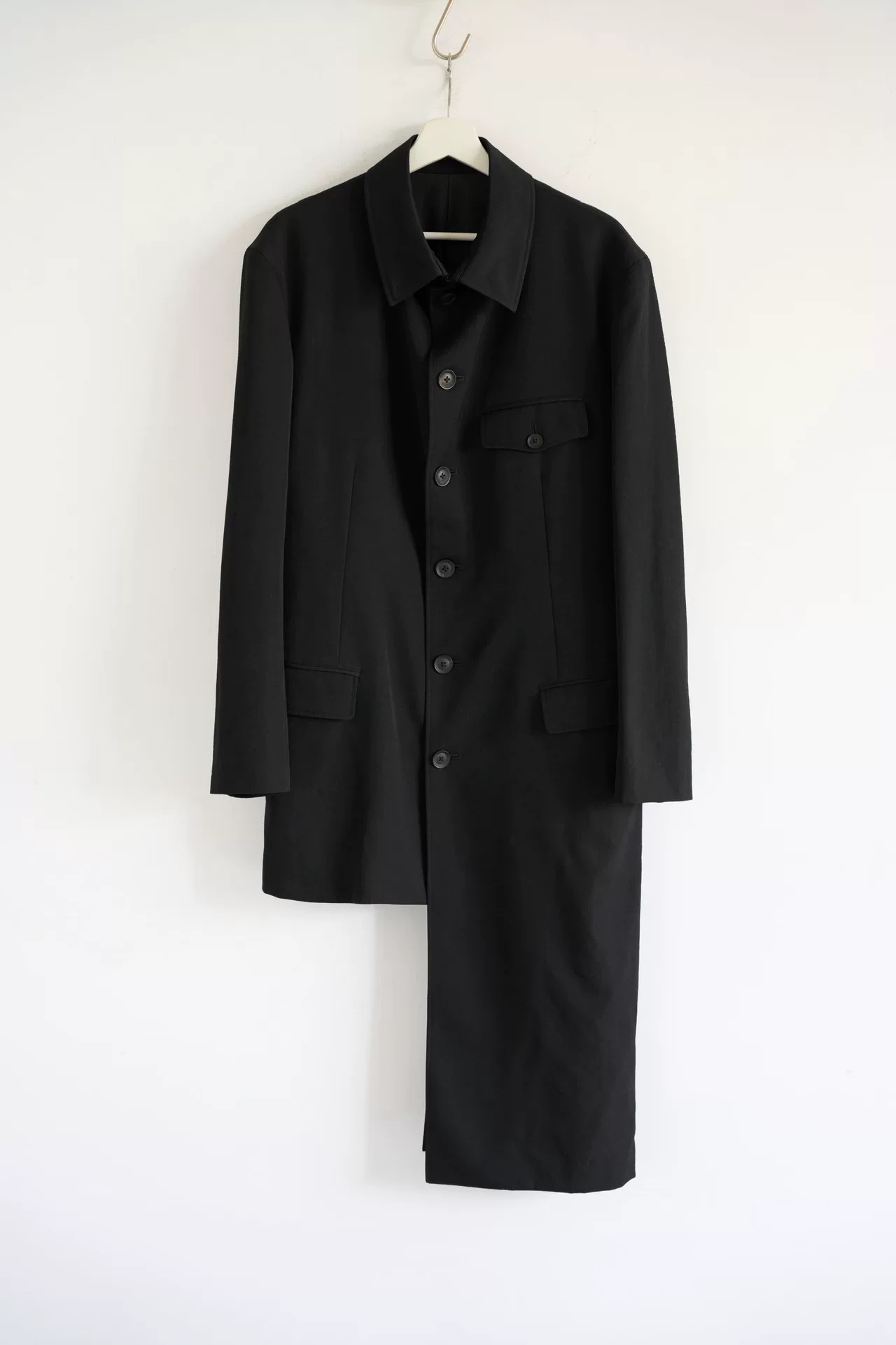 Yohji Yamamoto 19AW Asymmetric Wool Coat