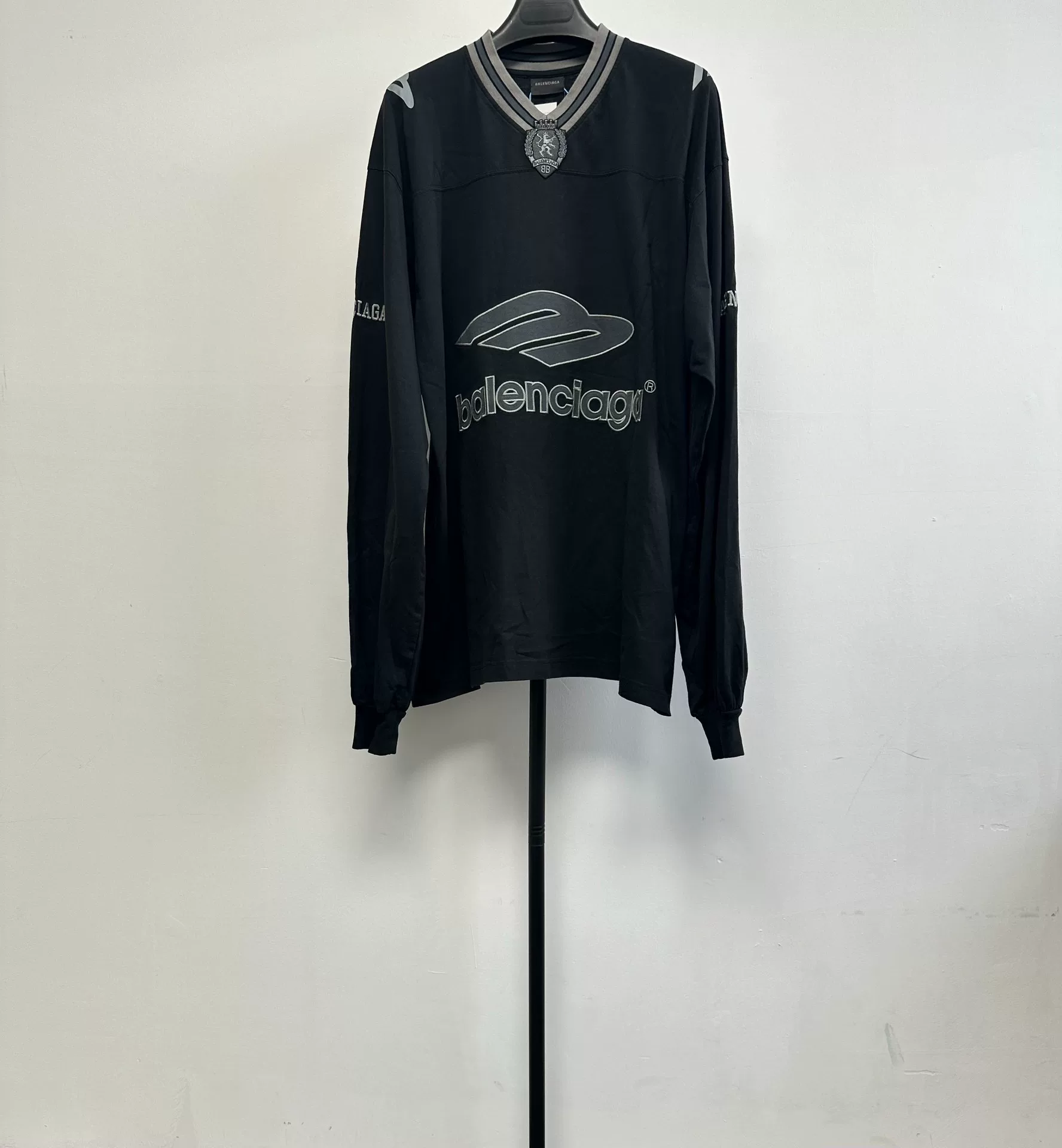 Balenciaga Football Long-Sleeve V-Neck Jersey