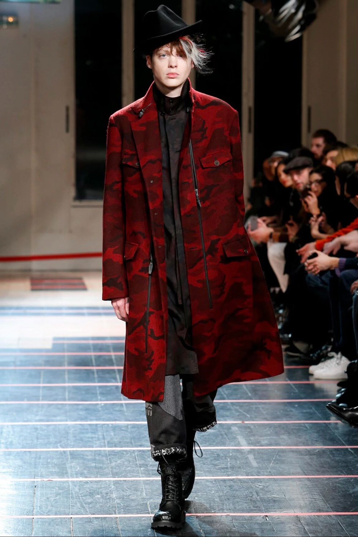 Yohji Yamamoto 2014AW Skull Print Wide-Leg Pants — detail