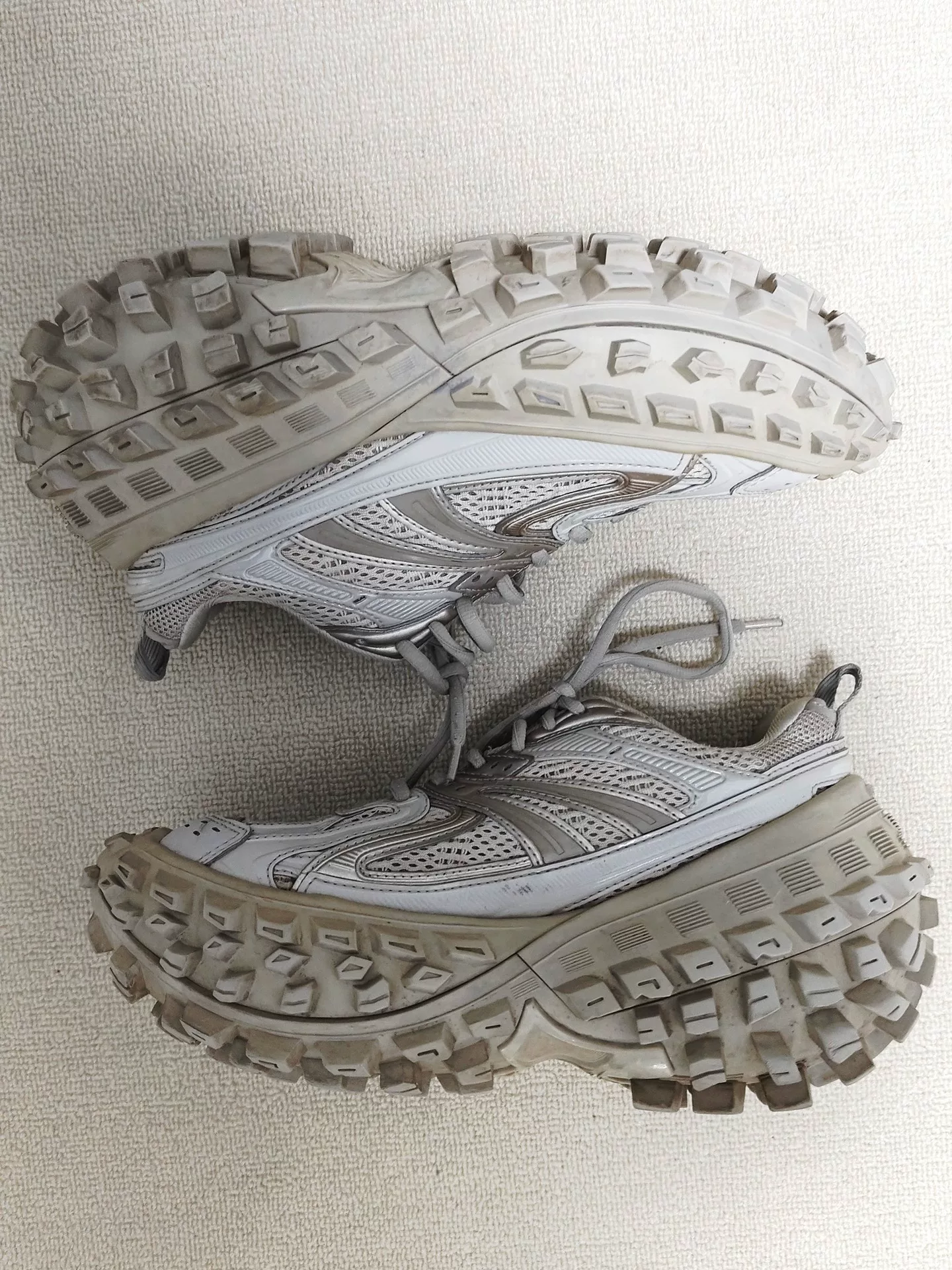 Balenciaga Defender Low-Top Chunky Sneakers — label