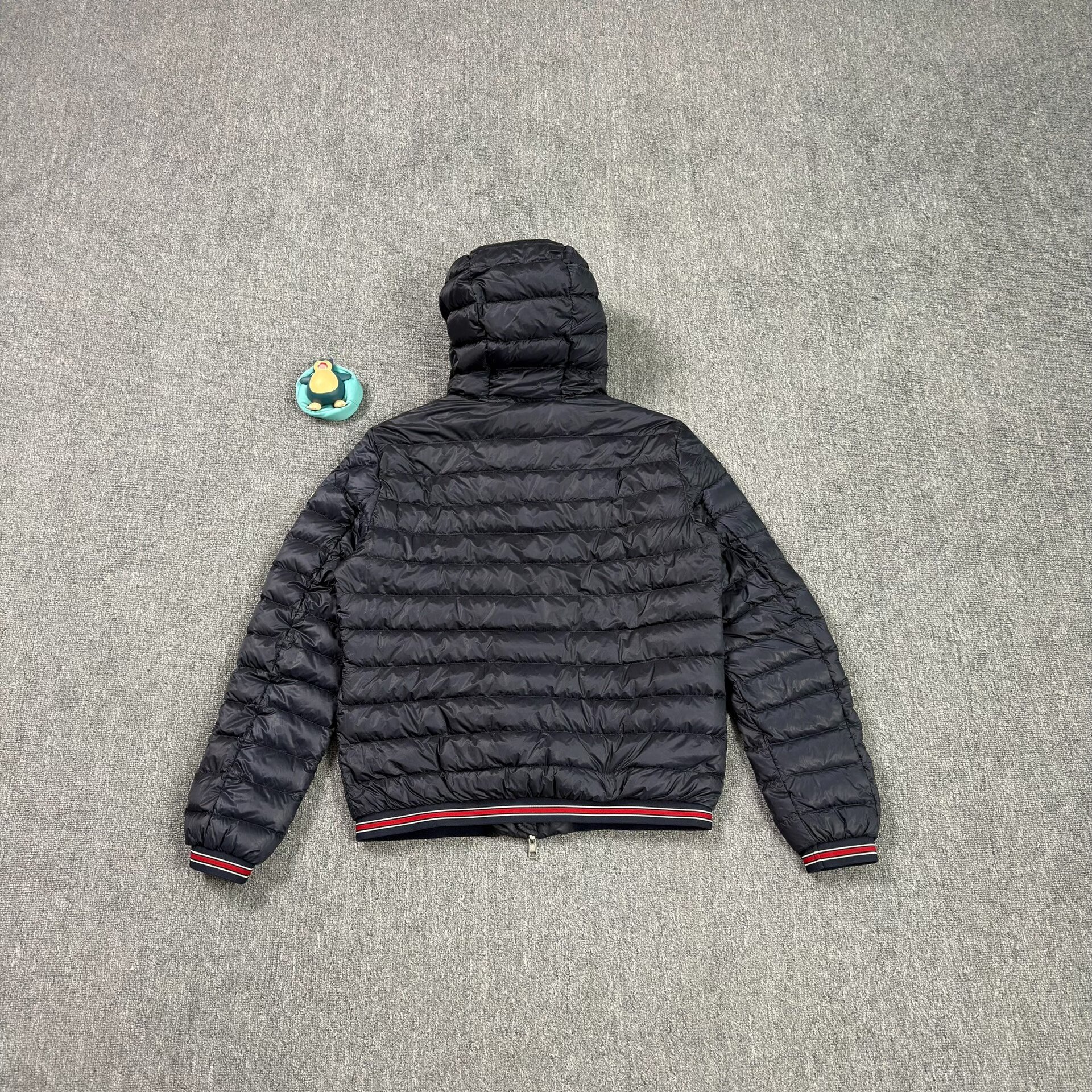 Moncler Eliot Navy Short Hooded Down Jacket — front