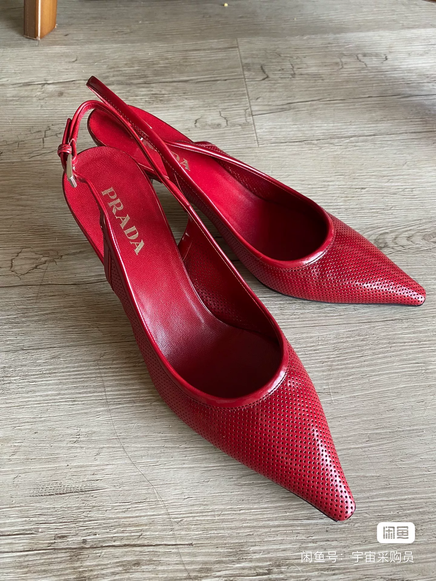 PRADA Red Pointed Toe High Heel Shoes — back