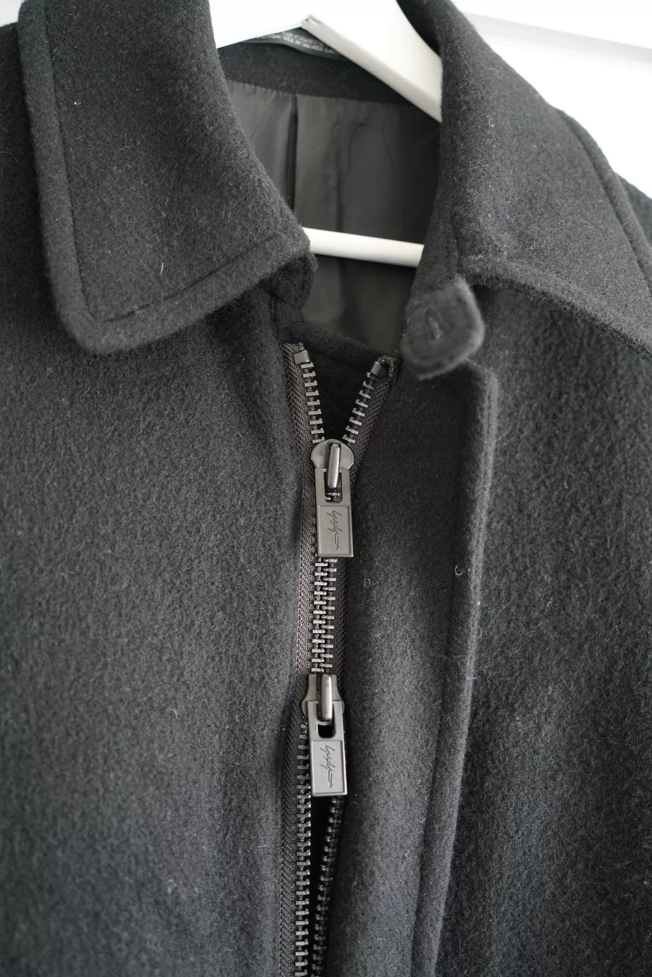 Yohji Yamamoto 20AW Zip Drawstring Wool Coat — detail