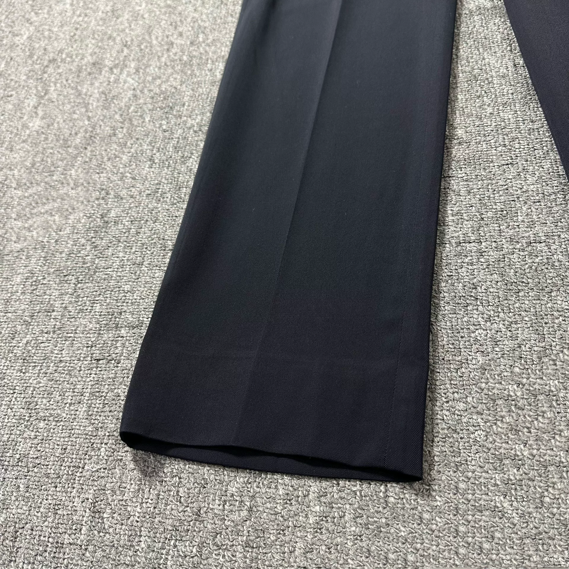 Dior Pure Black Wool Straight-Leg Trousers — front