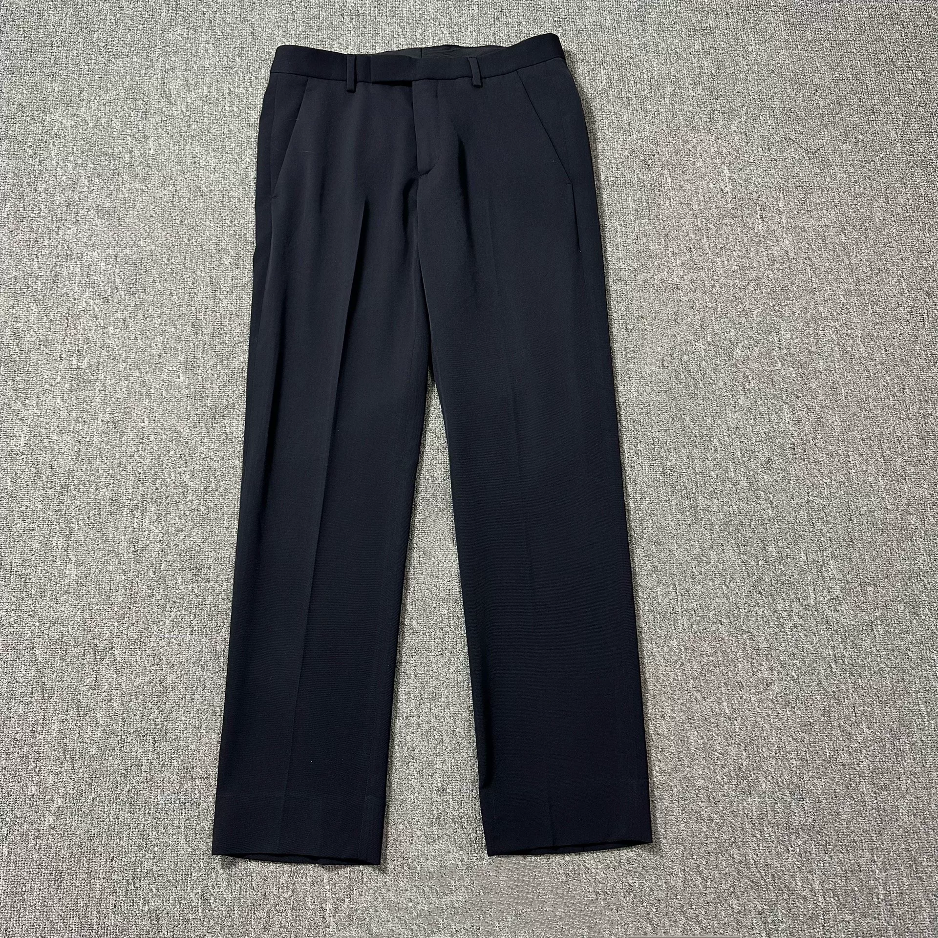 Dior Pure Black Wool Straight-Leg Trousers