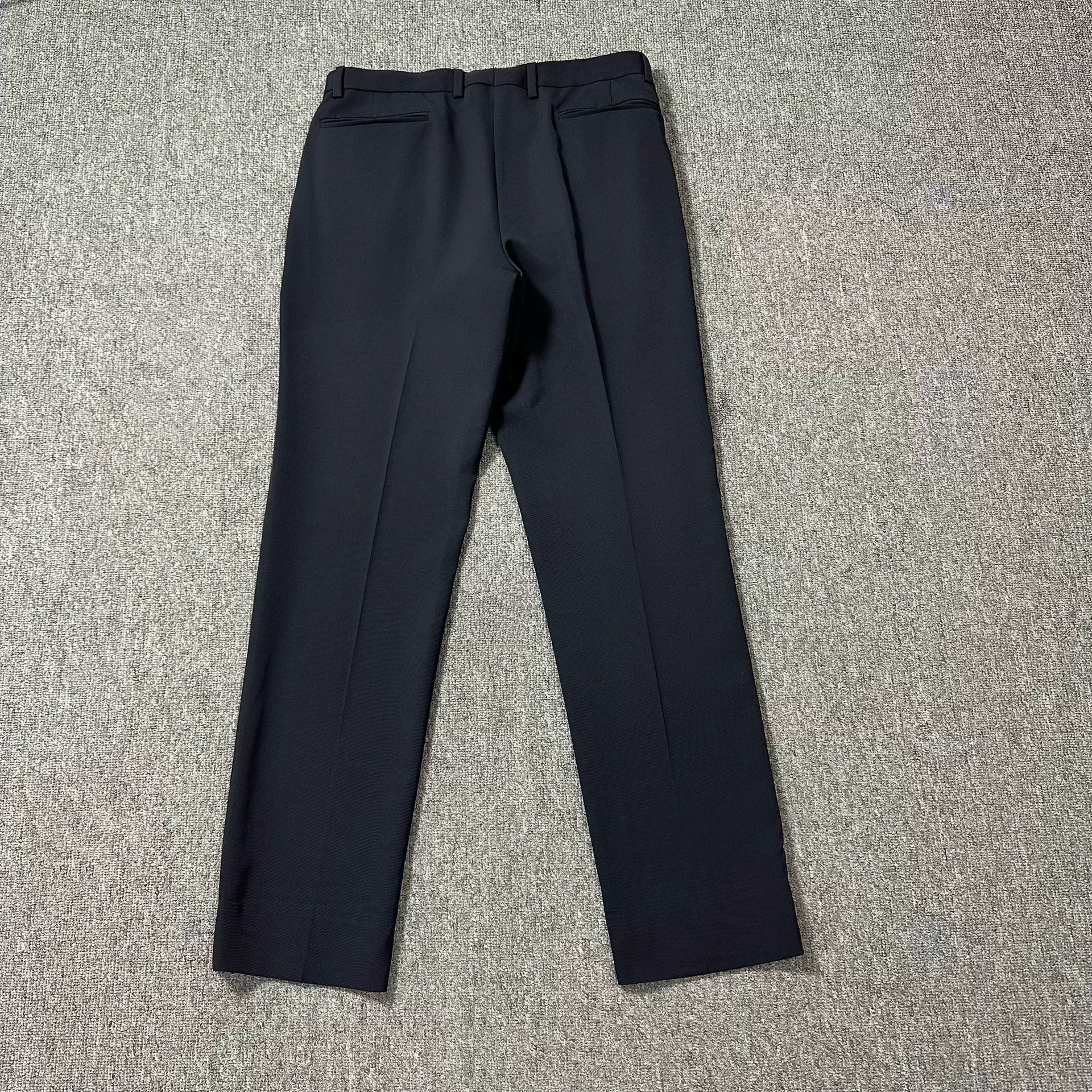 Dior Pure Black Wool Straight-Leg Trousers — detail