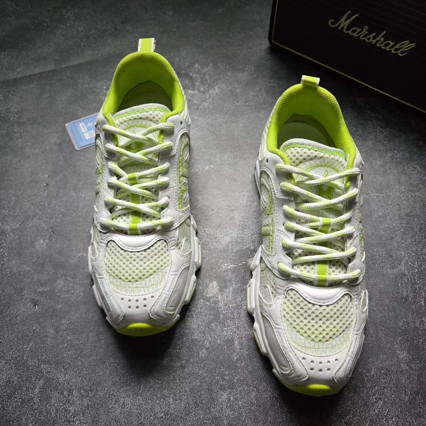 Dior Chrono White Green Sneakers — front