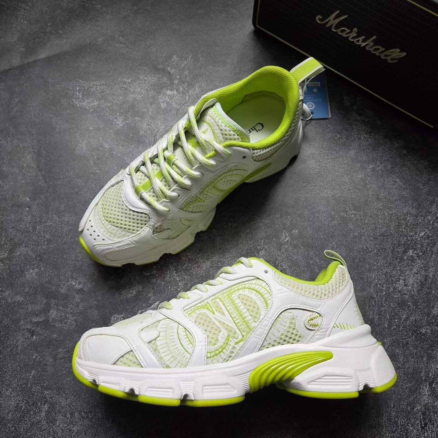 Dior Chrono White Green Sneakers — detail