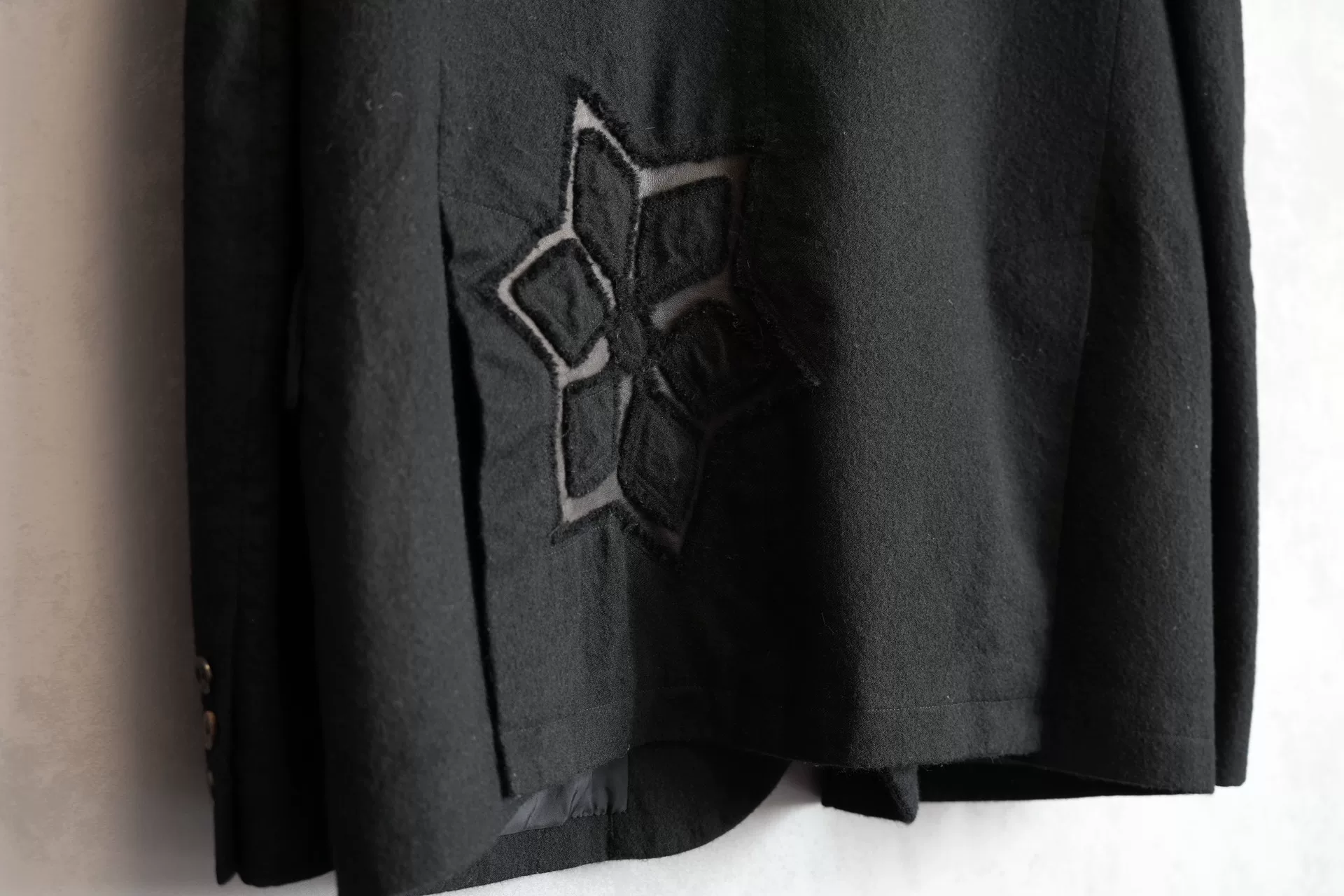 Yohji Yamamoto 03AW Patchwork Wool Jacket — label