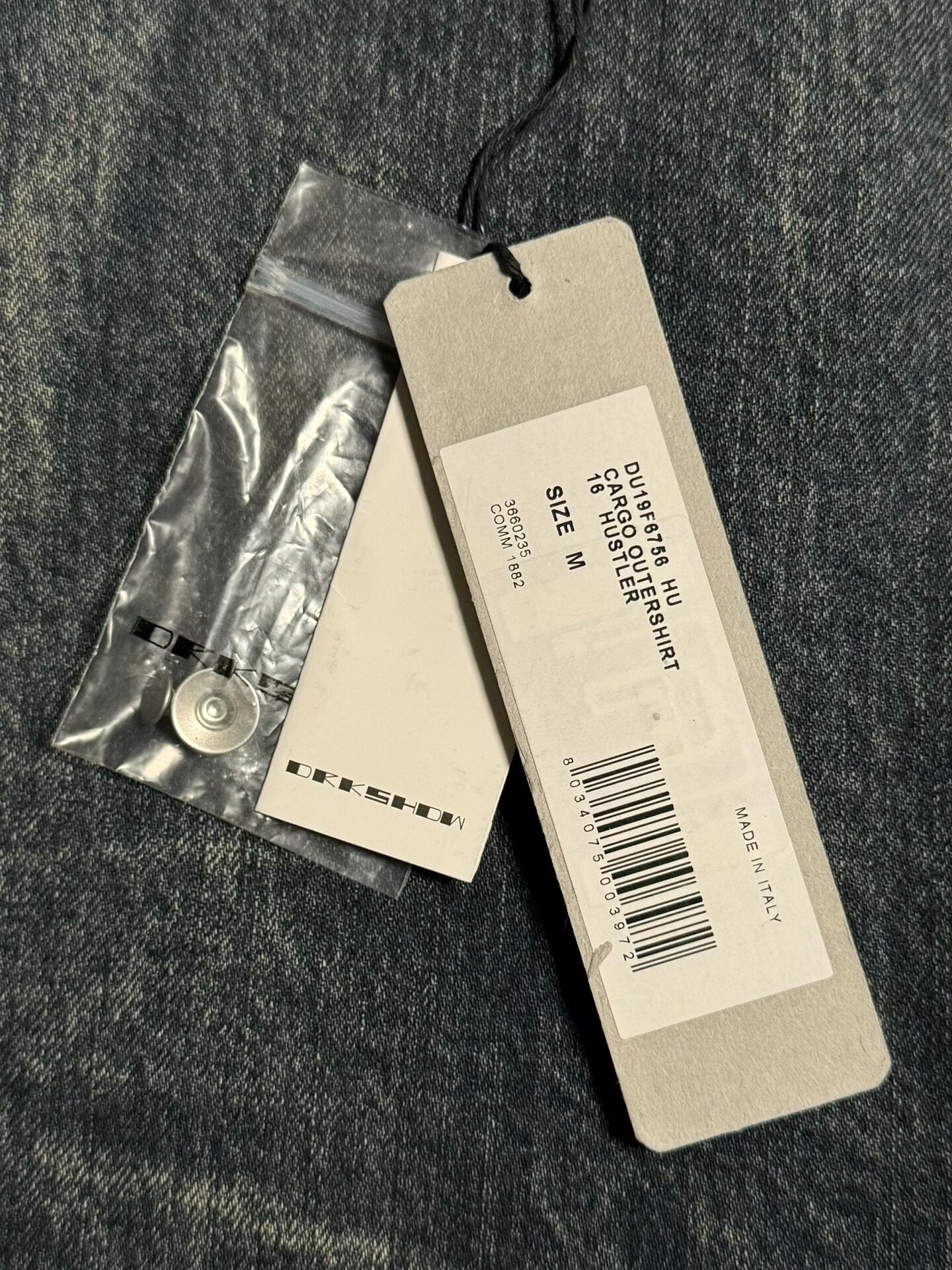 Rick Owens Gradient Washed Denim Jacket — back