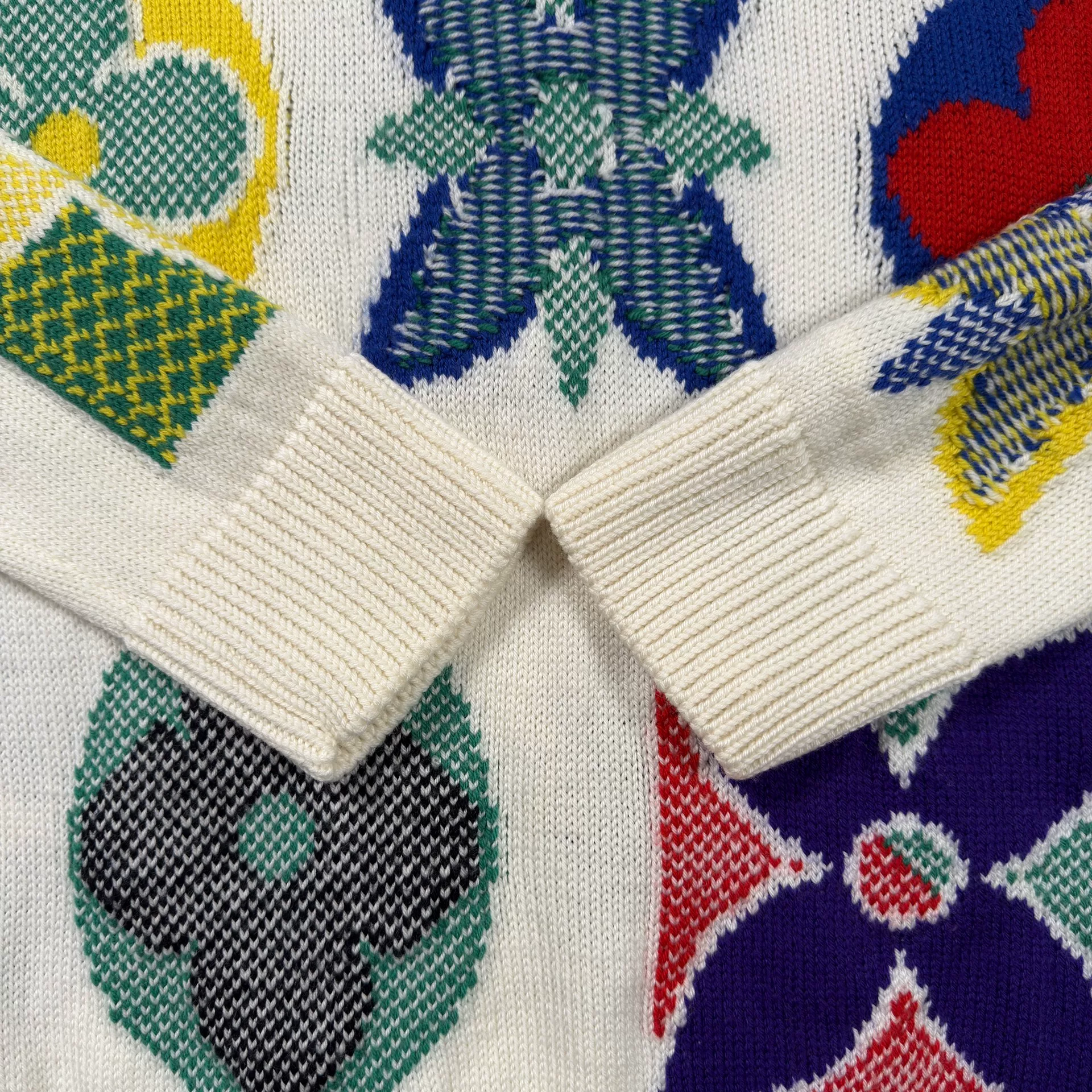 Louis Vuitton White Floral Print Sweater — label