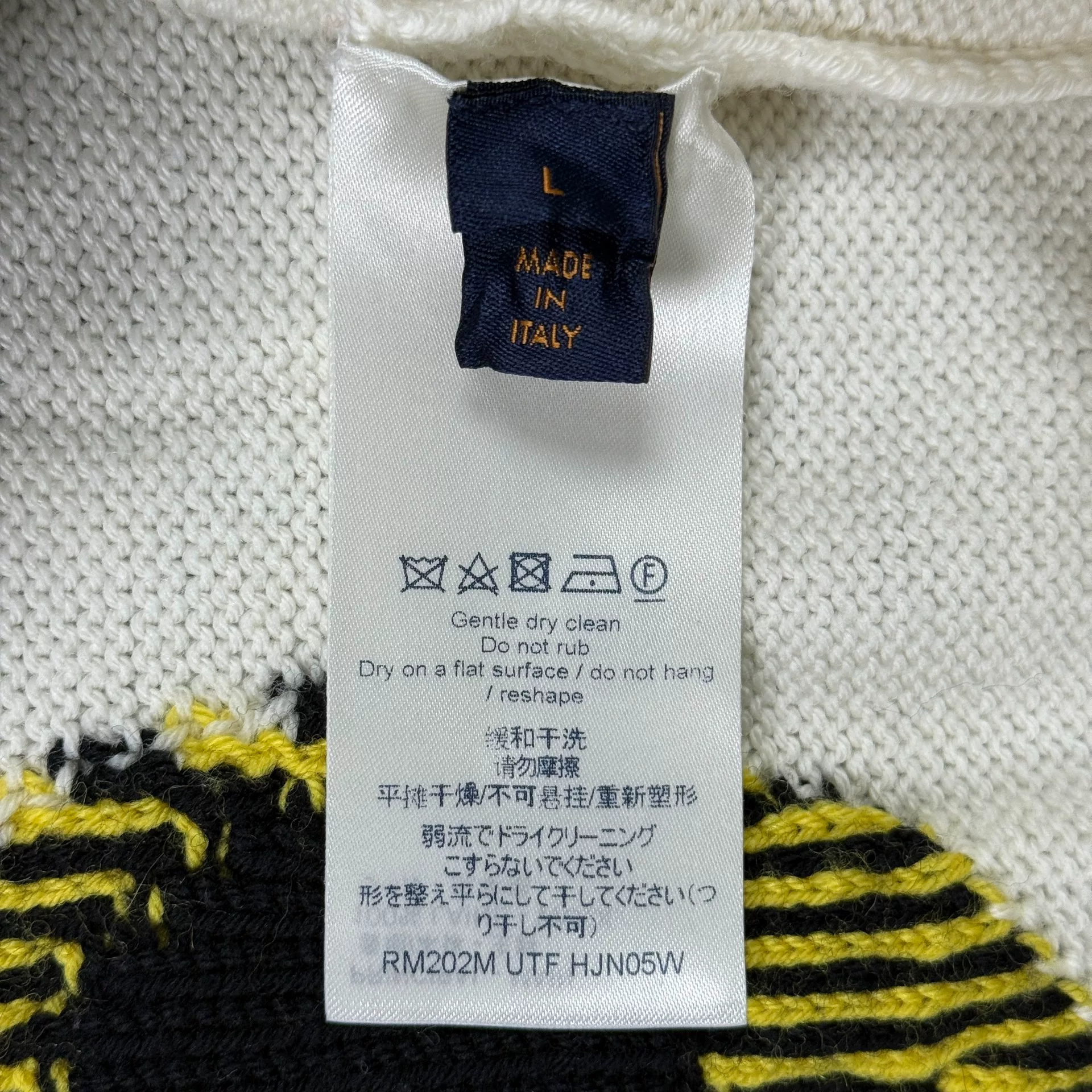 Louis Vuitton White Floral Print Sweater — back