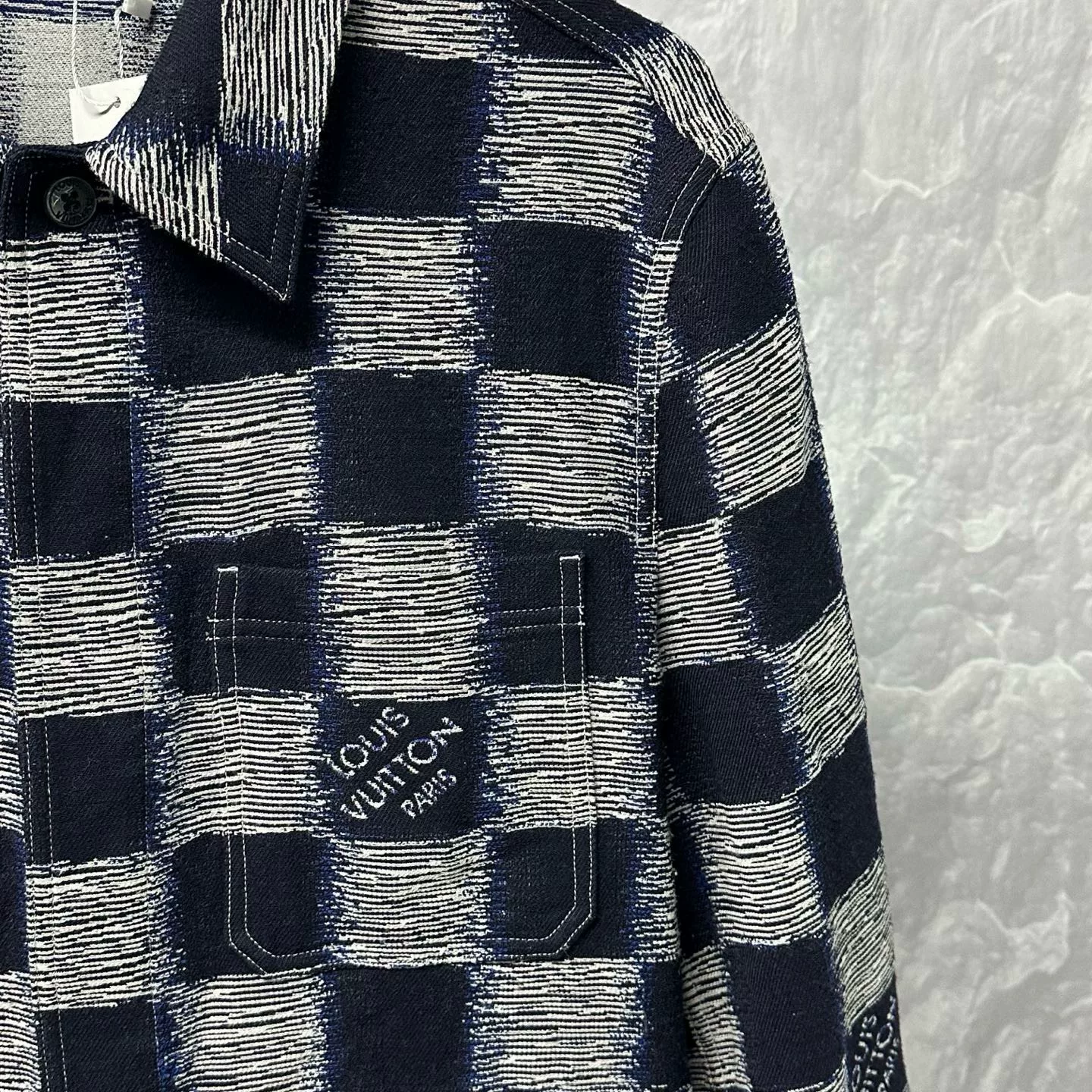 Louis Vuitton SS24 Checkerboard Long Sleeve Shirt — detail