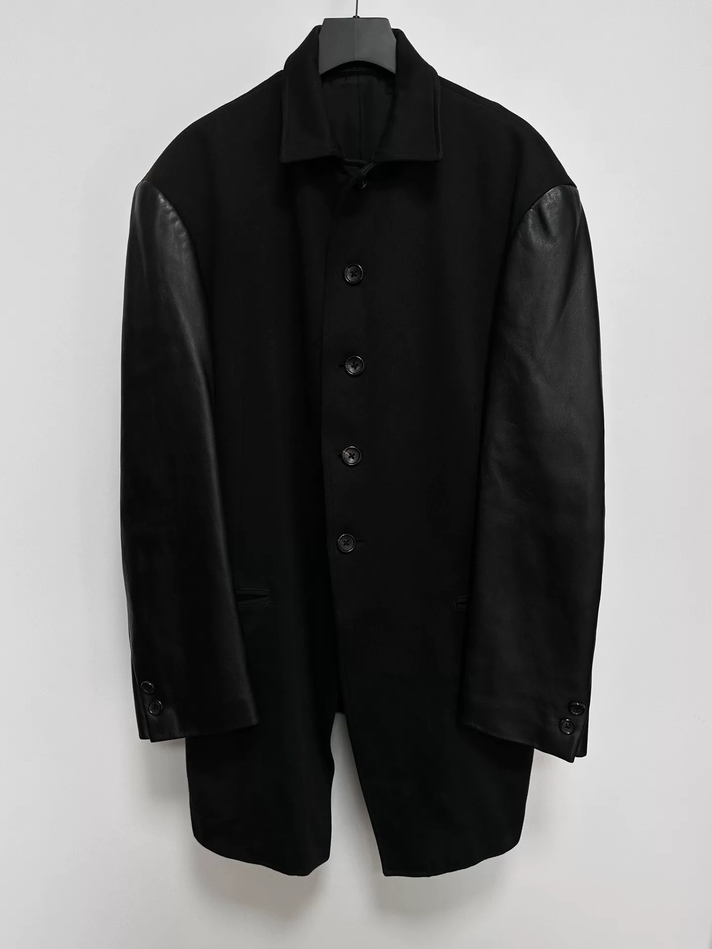 Yohji Yamamoto 96AW Leather Paneled Coat
