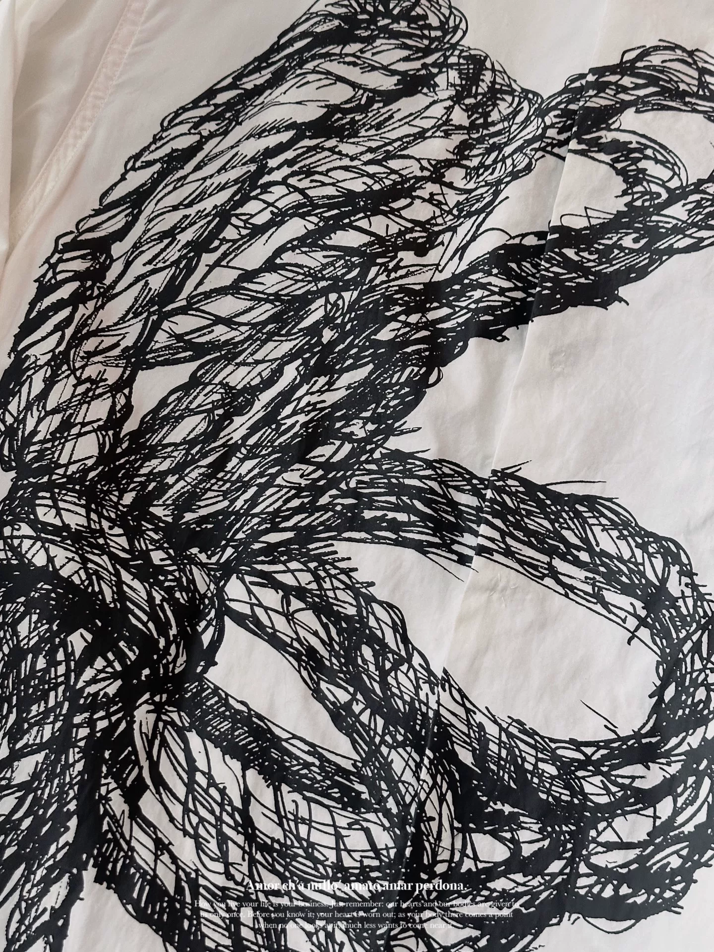 Yohji Yamamoto 21SS Rope Graphic Shirt — label