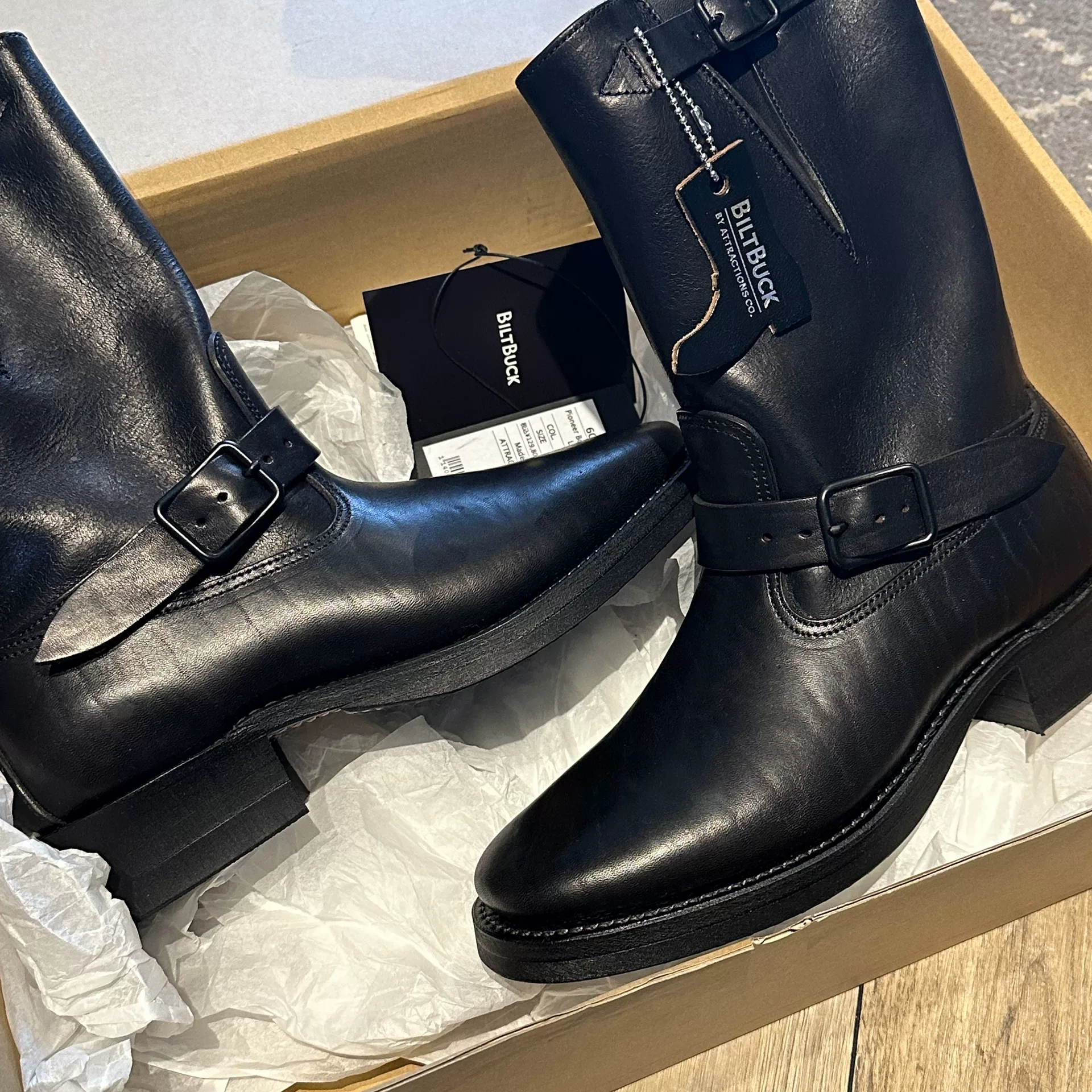 The Pioneer Horsehide Engineer Boots — front