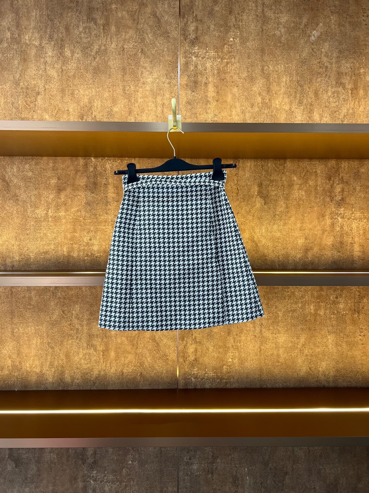 Dior Houndstooth Belted Skirt — front