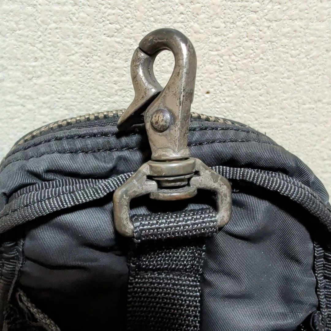 PORTER Classic Black Damaged Nylon Bag — back