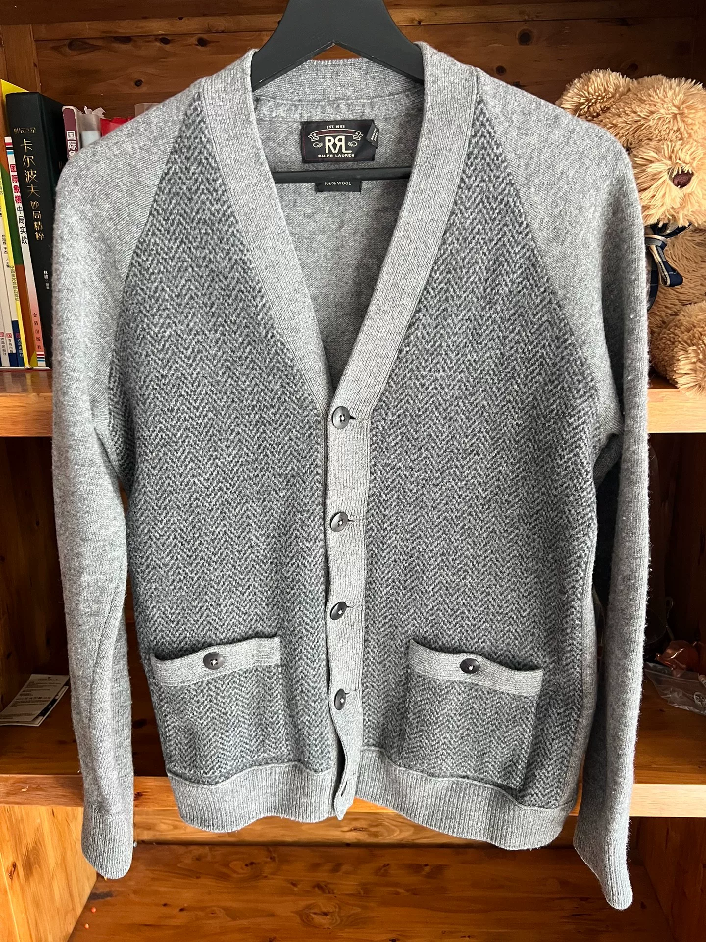 RRL Double RL Vintage Wool Cardigan — back