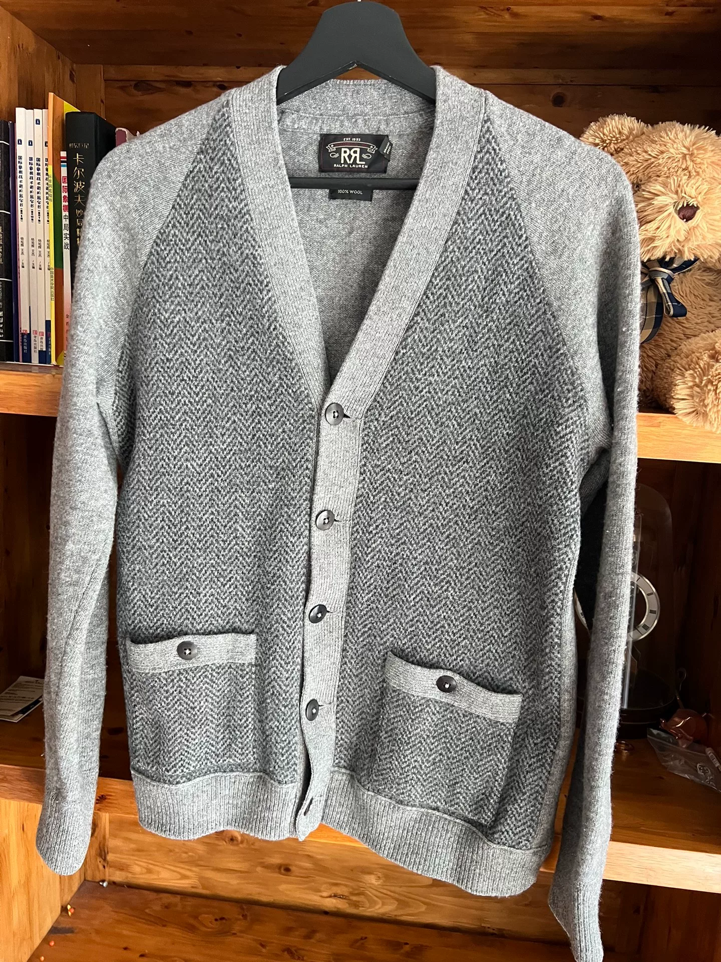 RRL Double RL Vintage Wool Cardigan — detail