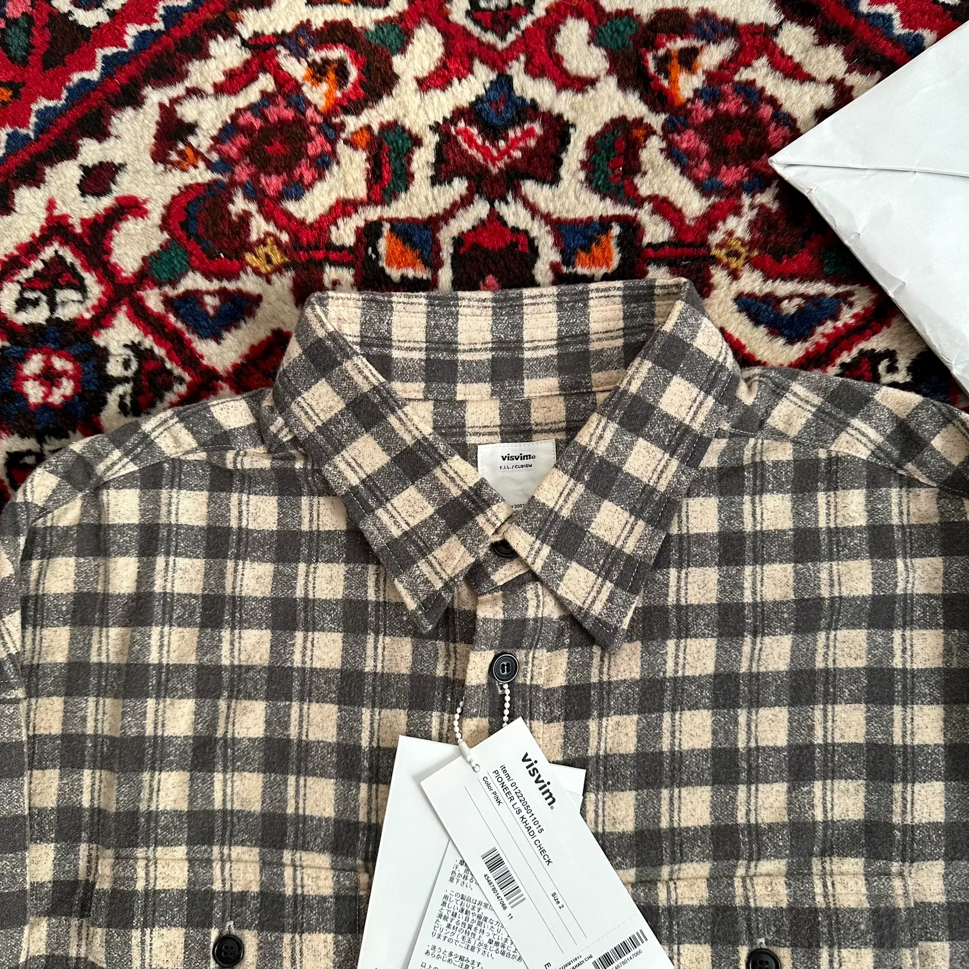 visvim 22AW Pioneer L/S Khadi Check — front