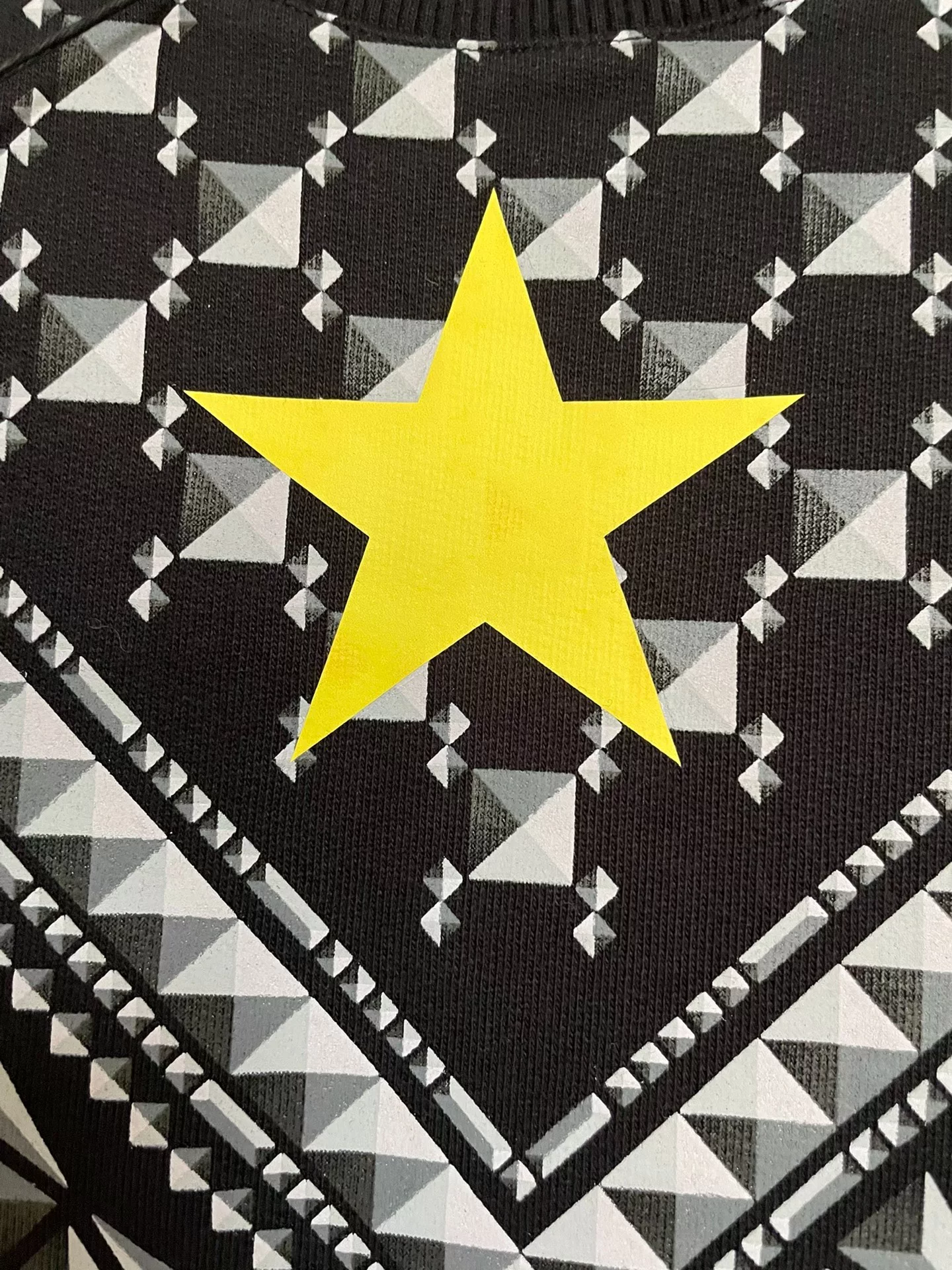 Givenchy Inverted Triangle Star Collar Fleece Sweatshirt — label
