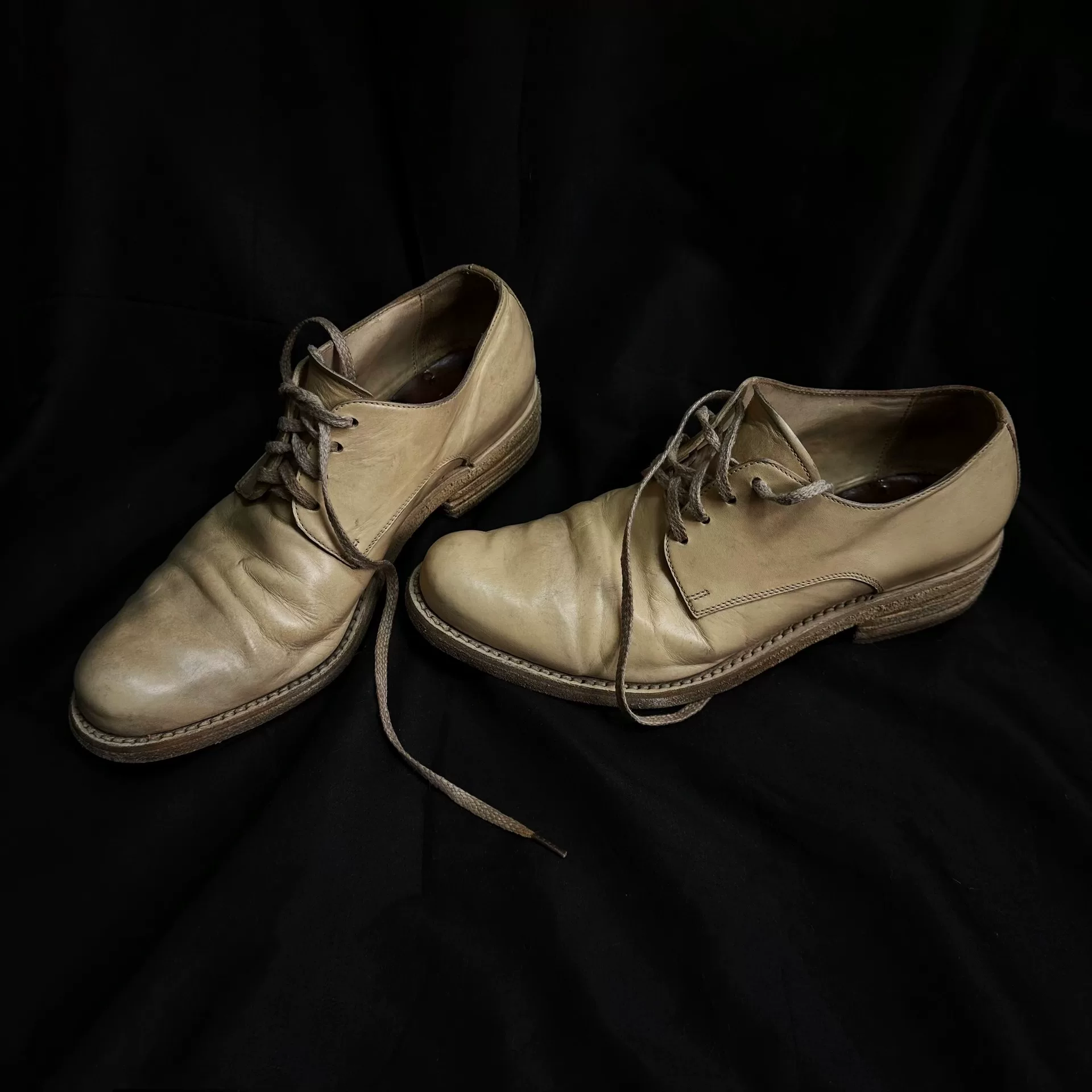 Distressed Shell Cordovan Derby Shoes