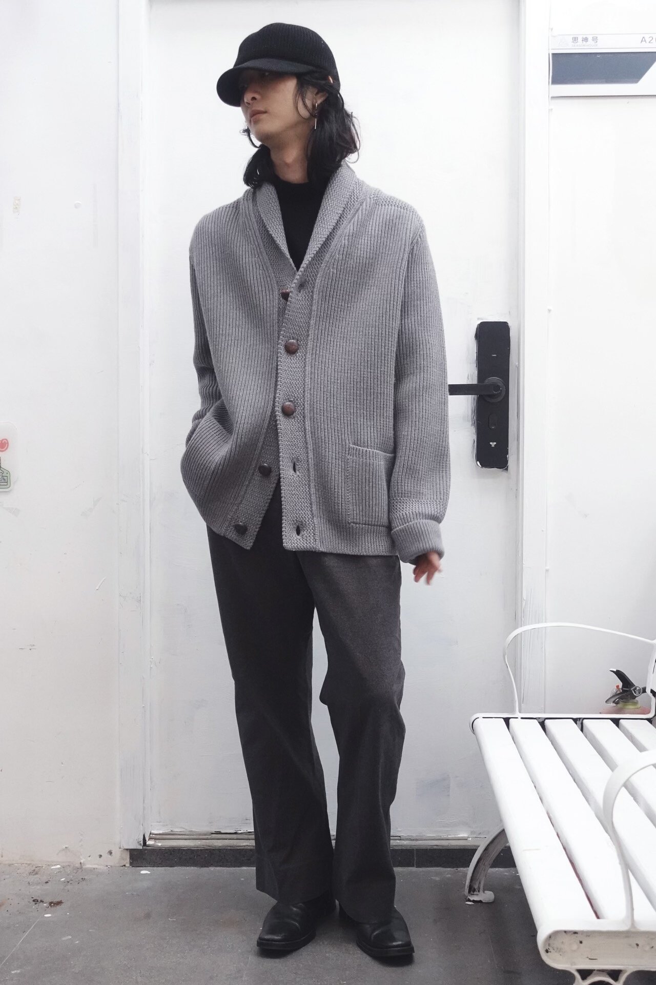 Maison Martin Margiela AW2002 Shawl Collar Sweater — front