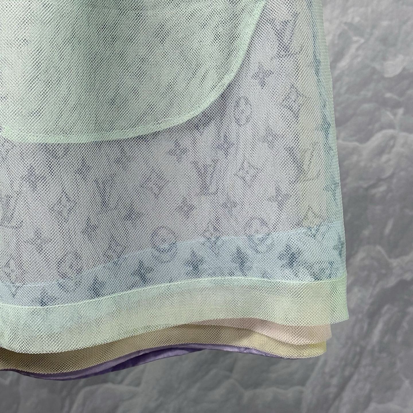 Louis Vuitton Layered Tulle Monogram Shorts — detail