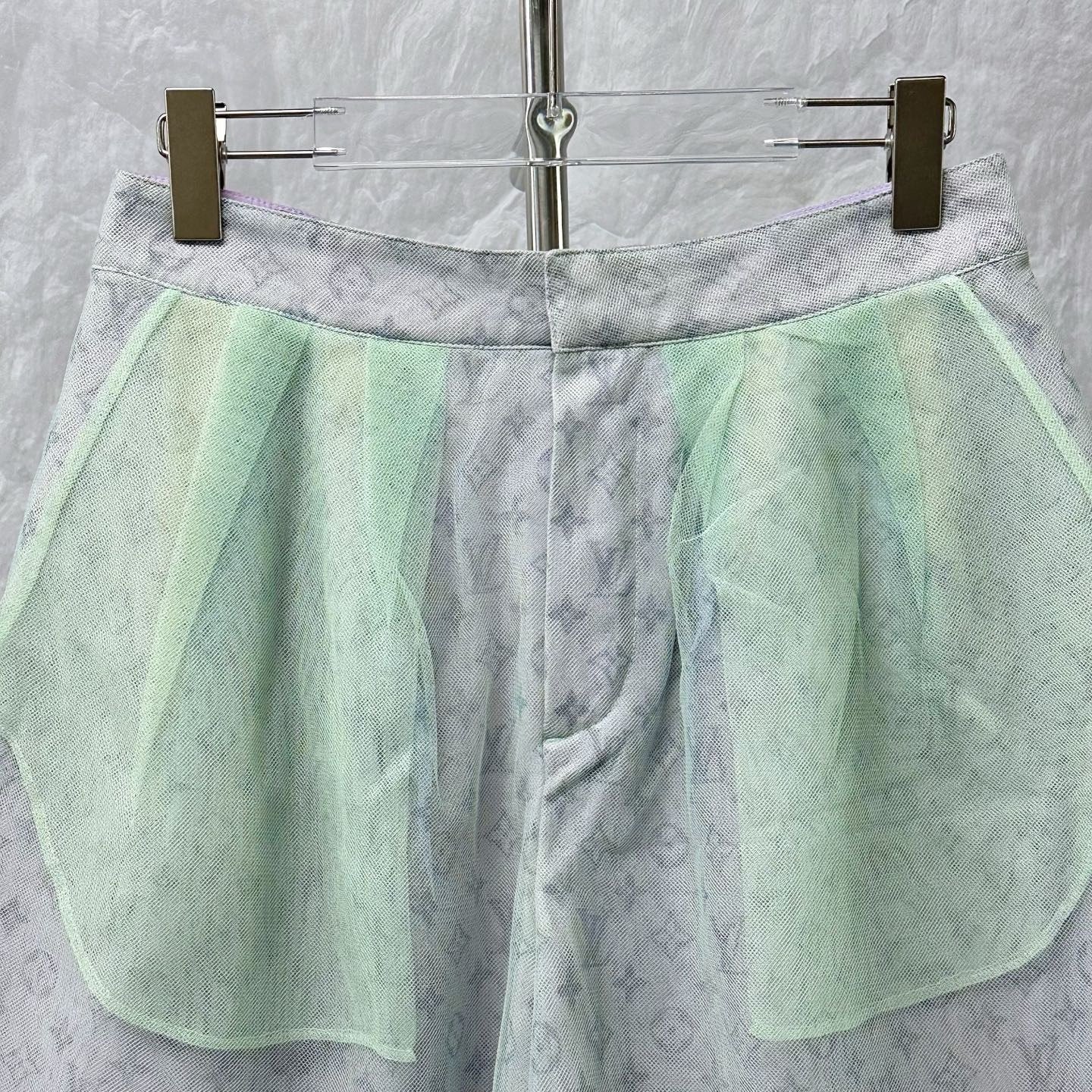 Louis Vuitton Layered Tulle Monogram Shorts — front