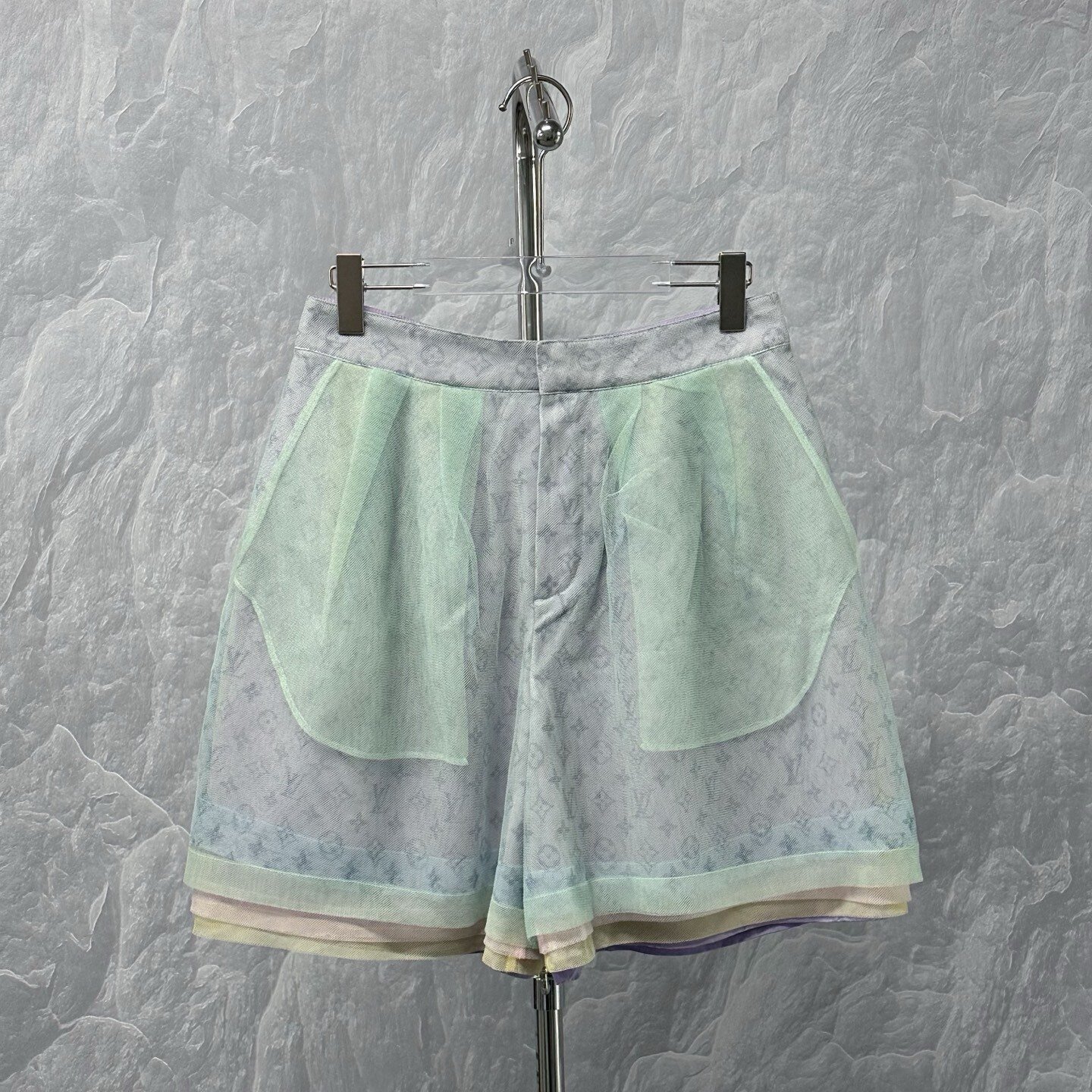 Louis Vuitton Layered Tulle Monogram Shorts