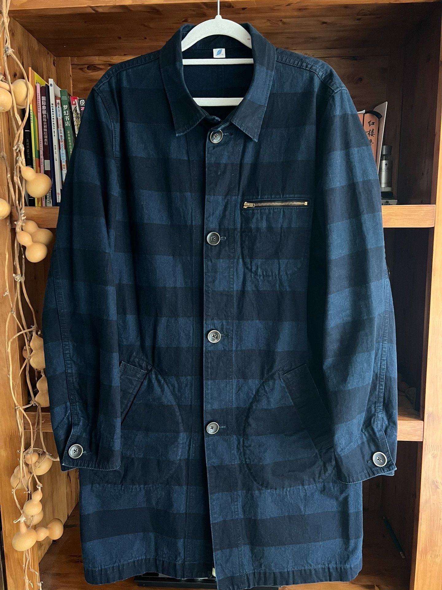 Pure Blue Japan Indigo Denim Long Coat