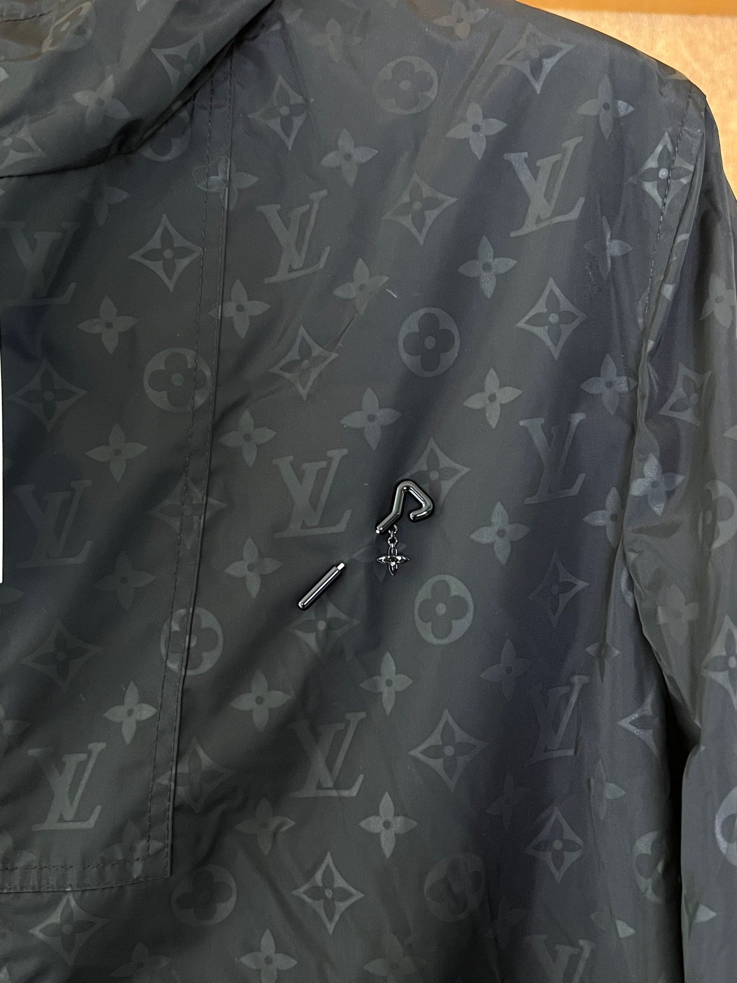 Louis Vuitton LV Monogram Long Hooded Raincoat — detail