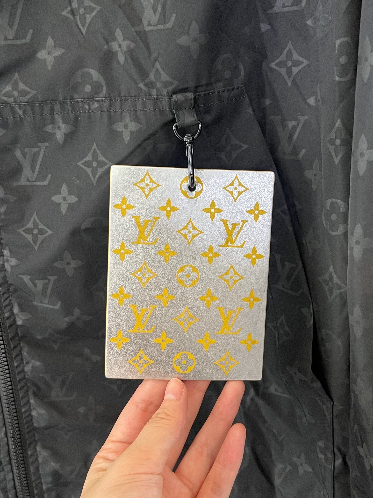 Louis Vuitton LV Monogram Long Hooded Raincoat — label