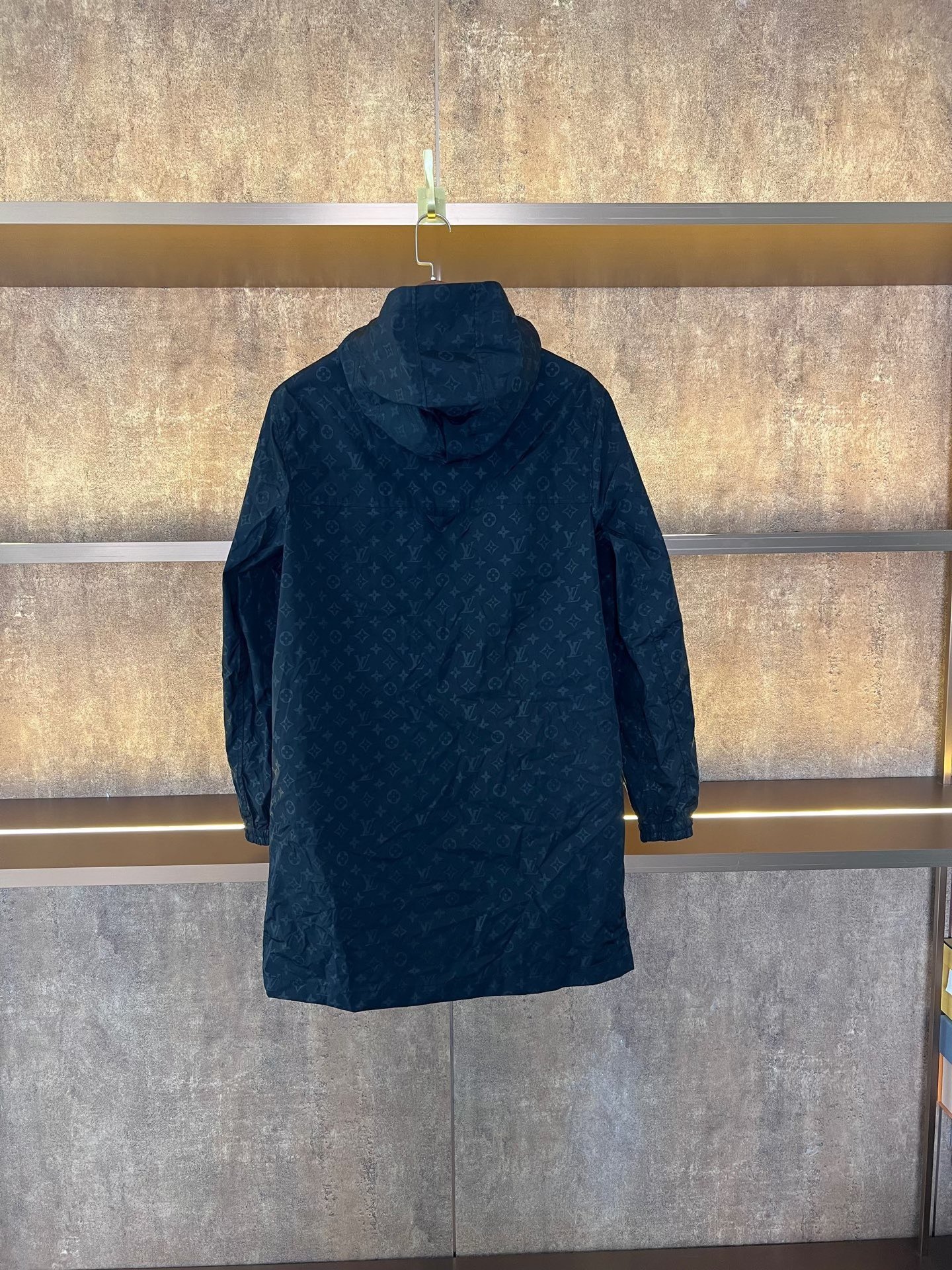 Louis Vuitton LV Monogram Long Hooded Raincoat — front
