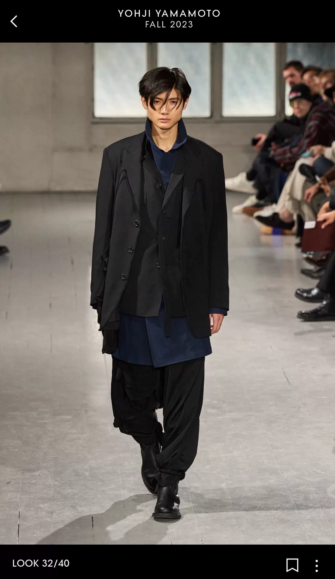Yohji Yamamoto 23AW Stand-Collar Jacket — label