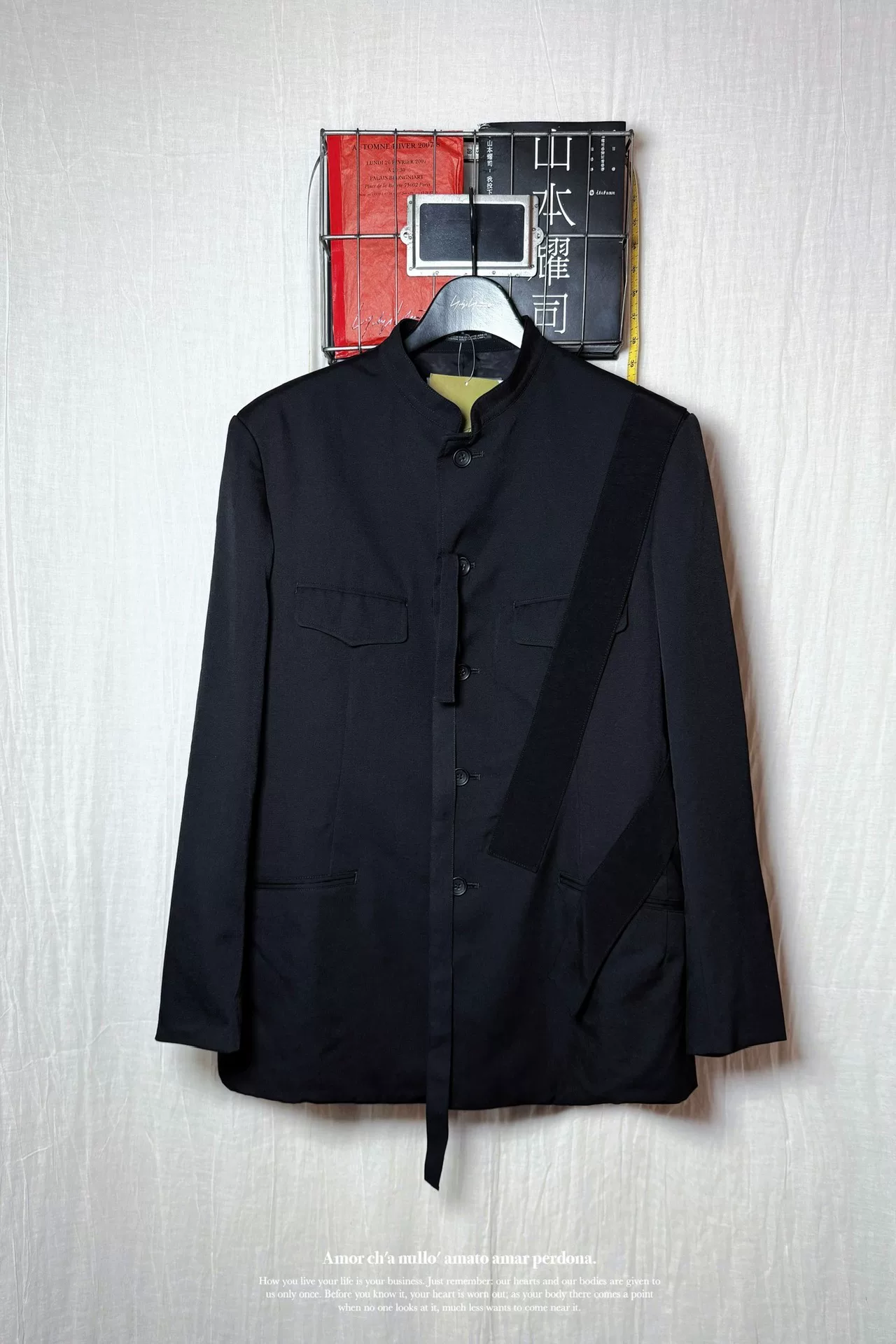 Yohji Yamamoto 23AW Stand-Collar Jacket — detail