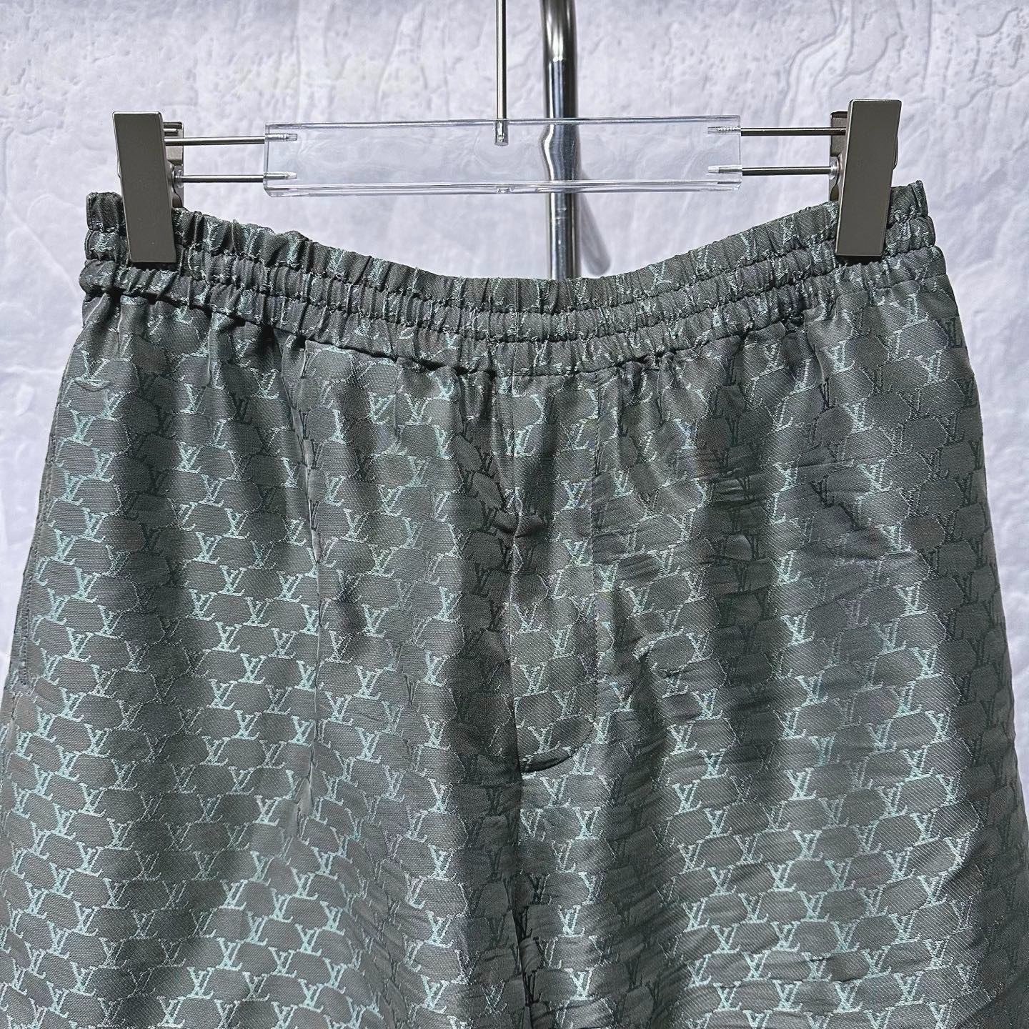 Louis Vuitton FW24 Silk Logo Print Shorts — front