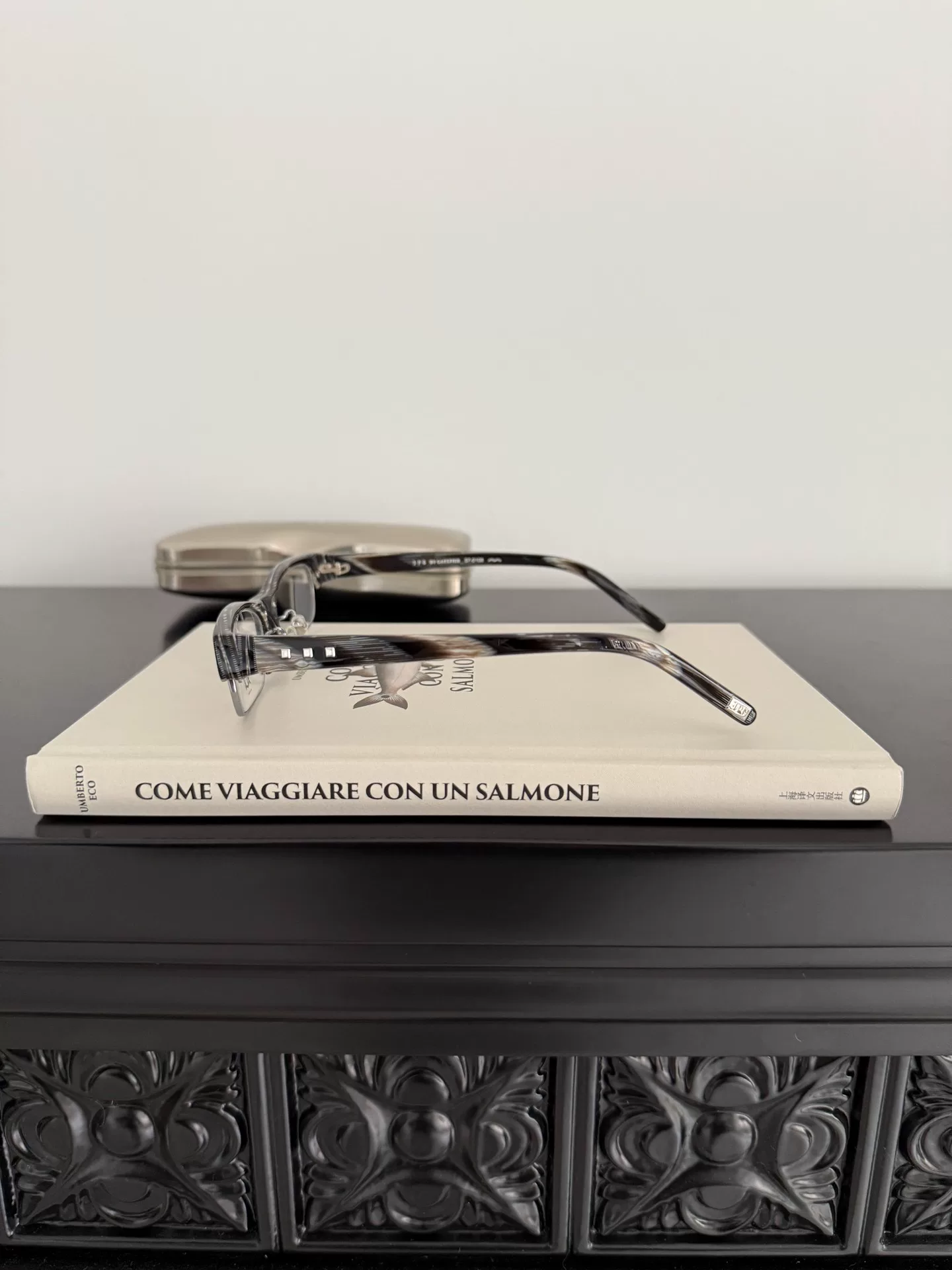 Jean Paul Gaultier Tortoiseshell Rectangular Glasses — label
