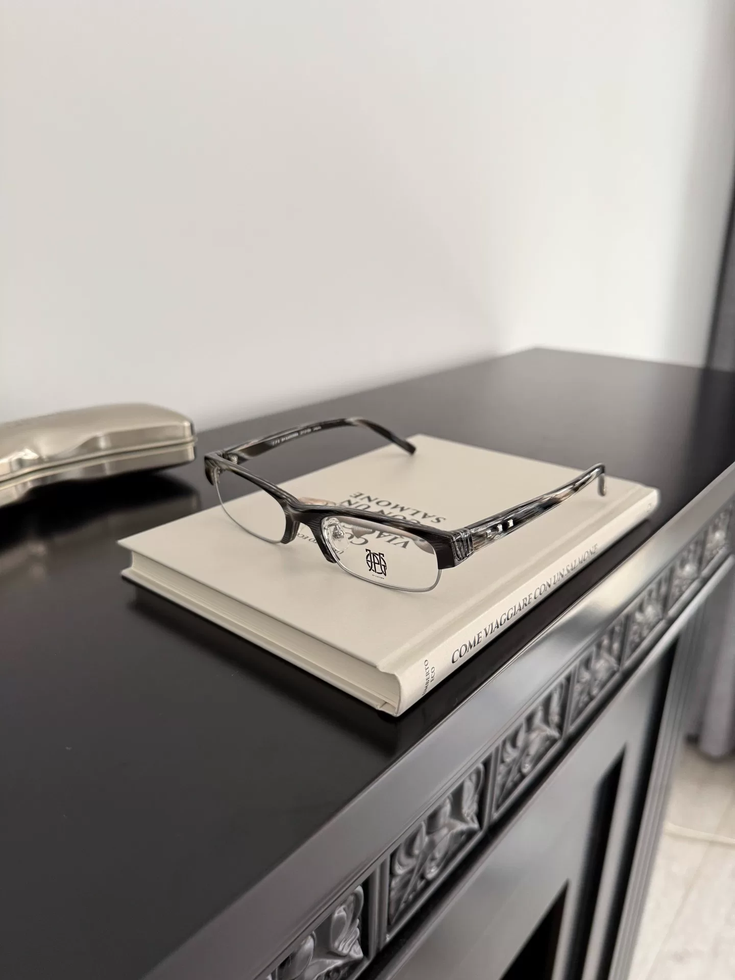 Jean Paul Gaultier Tortoiseshell Rectangular Glasses — back