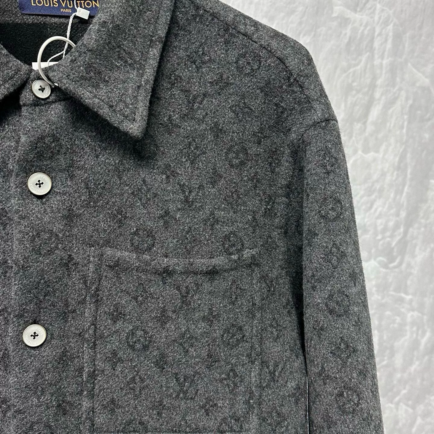 Louis Vuitton SS26 Monogram Wool Jacket — detail