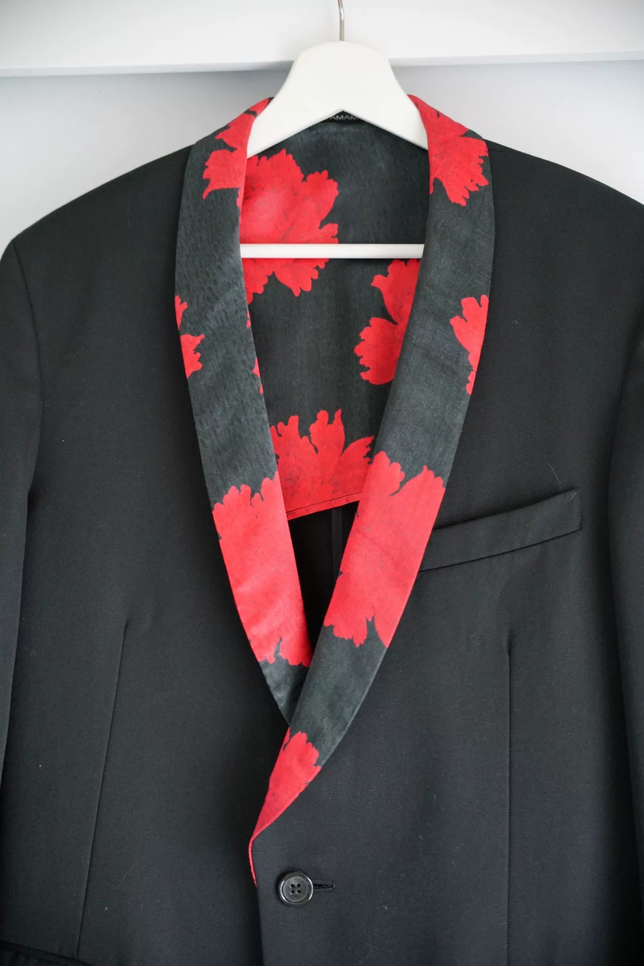 Yohji Yamamoto 05AW Peony Silk Collar Blazer — back
