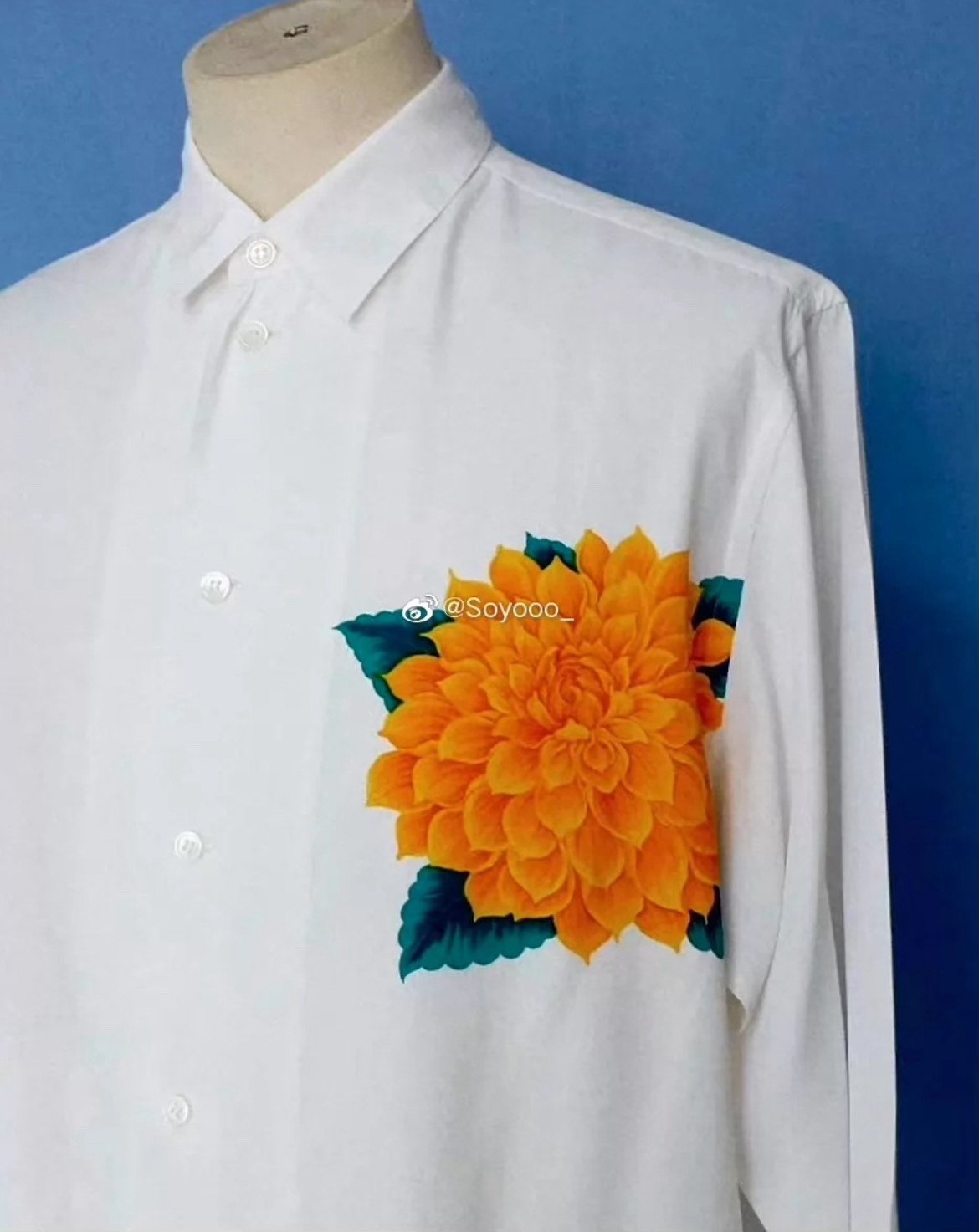 Yohji Yamamoto 87ss White Dahlia Shirt — detail