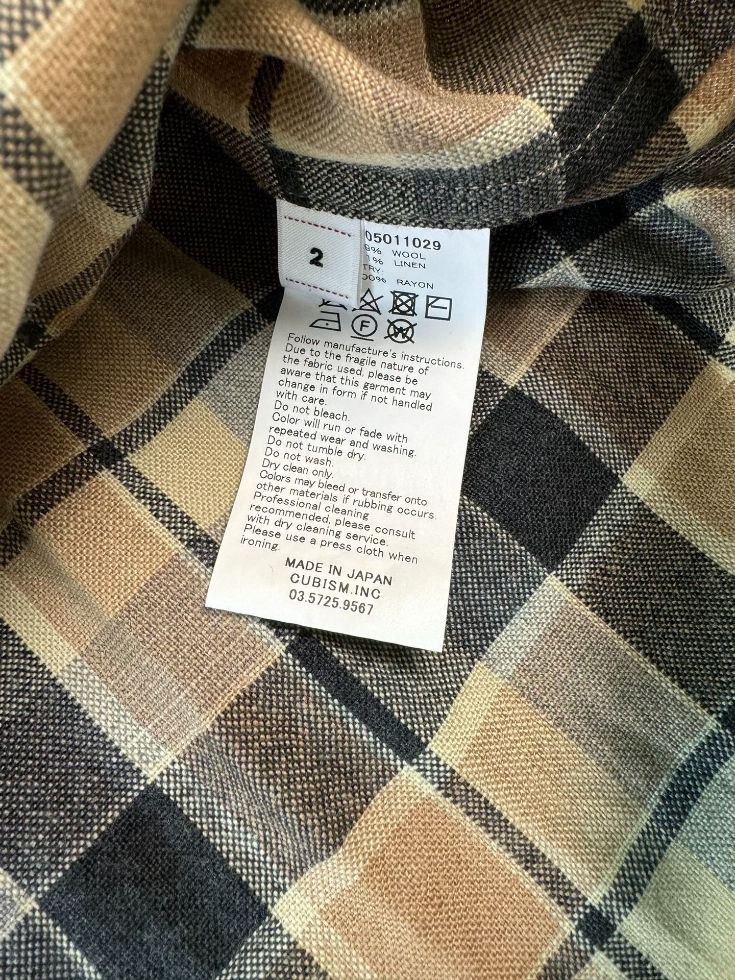 VISVIM 25ss Lumber Check L/S Shirt — label
