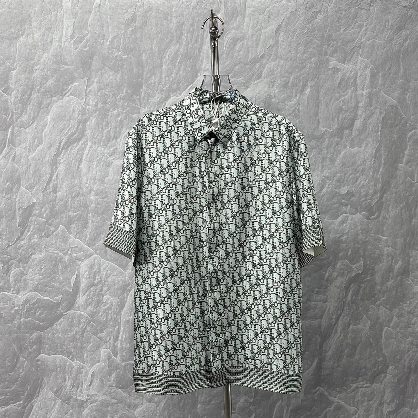 Dior Logo All-Over Print Silk Shirt